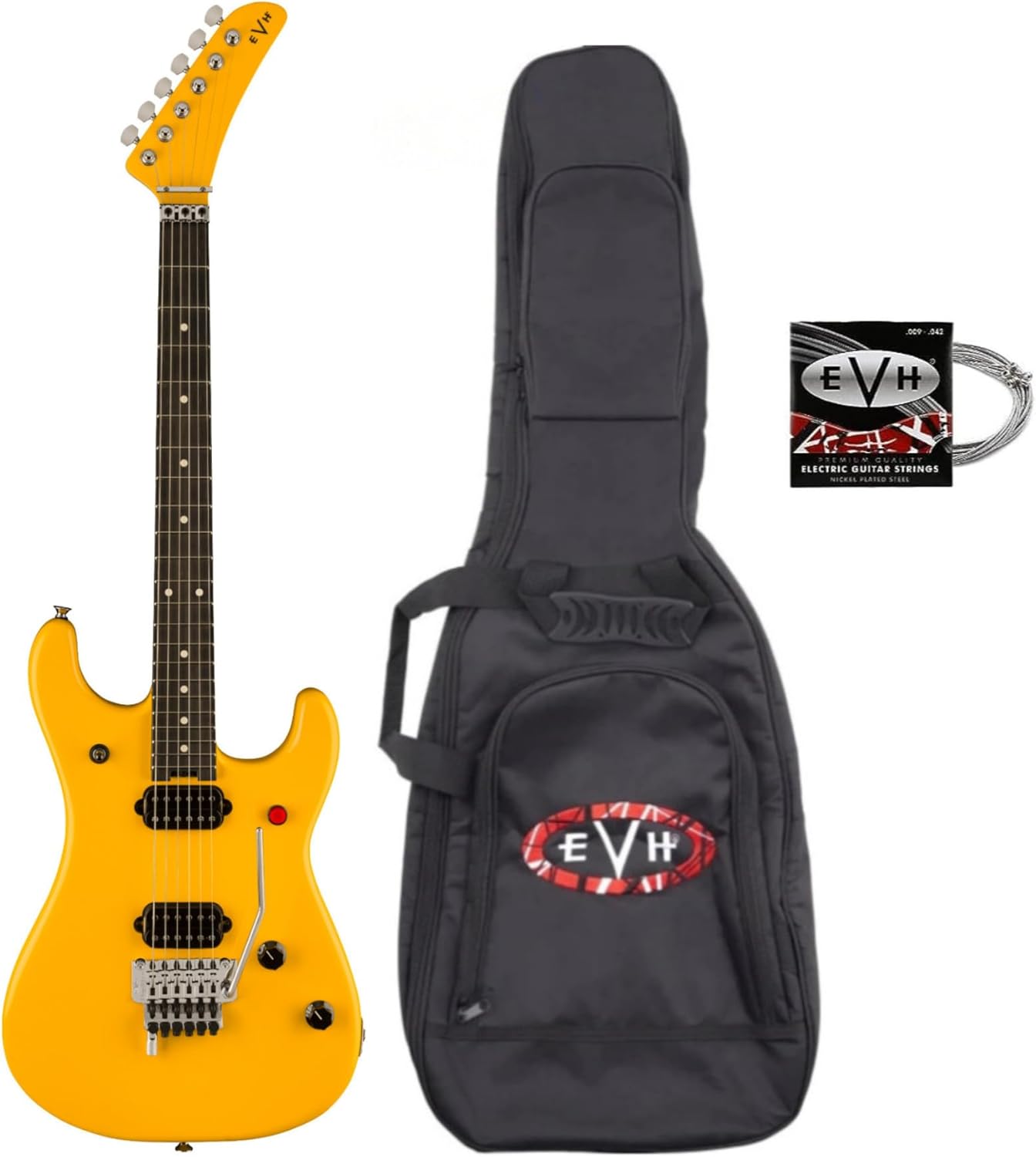 EVH 5150 Series Standard 6-String Electric Guitar (Right-Handed, EVH Yellow) Bundle with EVH Gig Bag and Strings (3 Items)