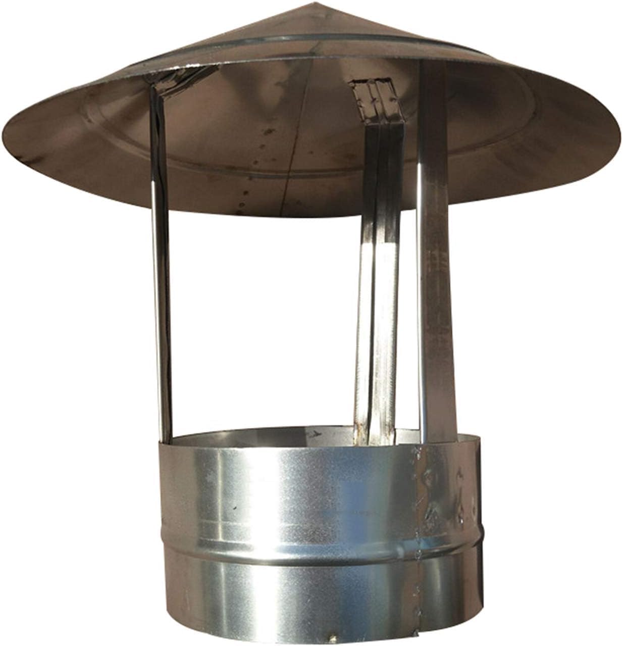 Roof Chimney Cap Galvanized Tin Plate Spiral Wind Pipe Line Cap Chimney Umbrella Shape Hat Water Cap Chimney Pipe Line Cap (400mm)