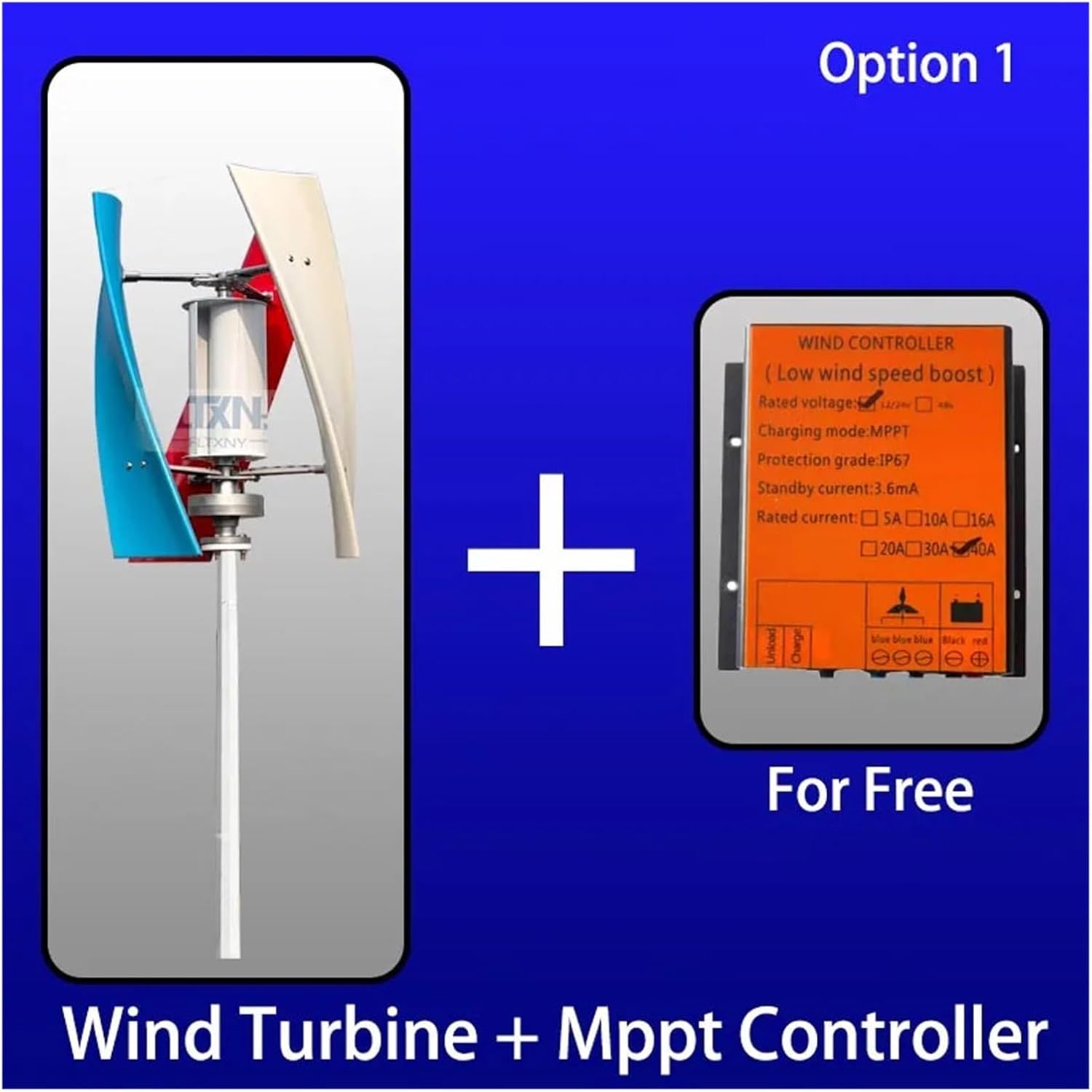 20kw 20000w Vertical Wind Turbine Generator 12V 24V Magnetic Strong Power AC Inverter Output for Home Low Starting Speed for Home(12V_20000W)