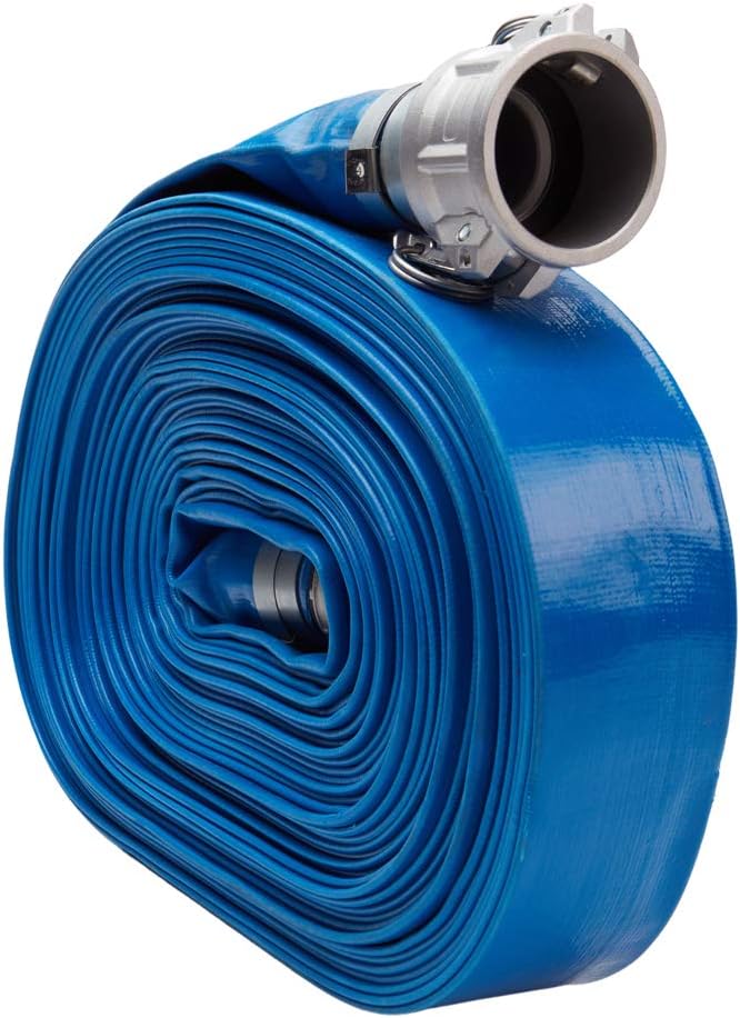 Pump Water Hose - Blue PVC Drain Backwash Discharge Hose - Camlock Fittings 2