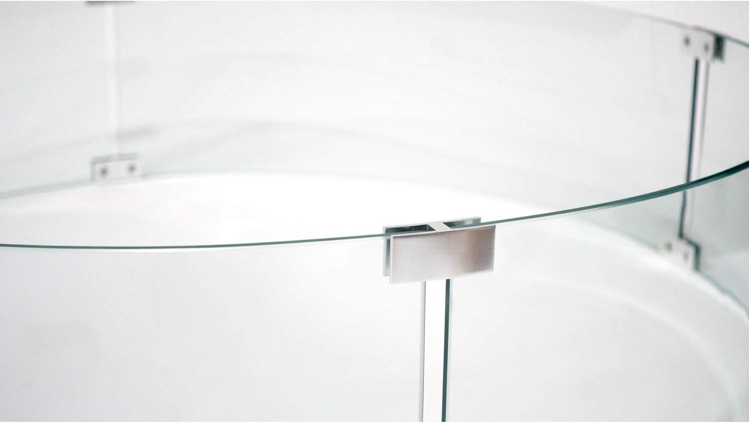 AMS Fire Pit Table Round Tempered Glass Wind Guard 42