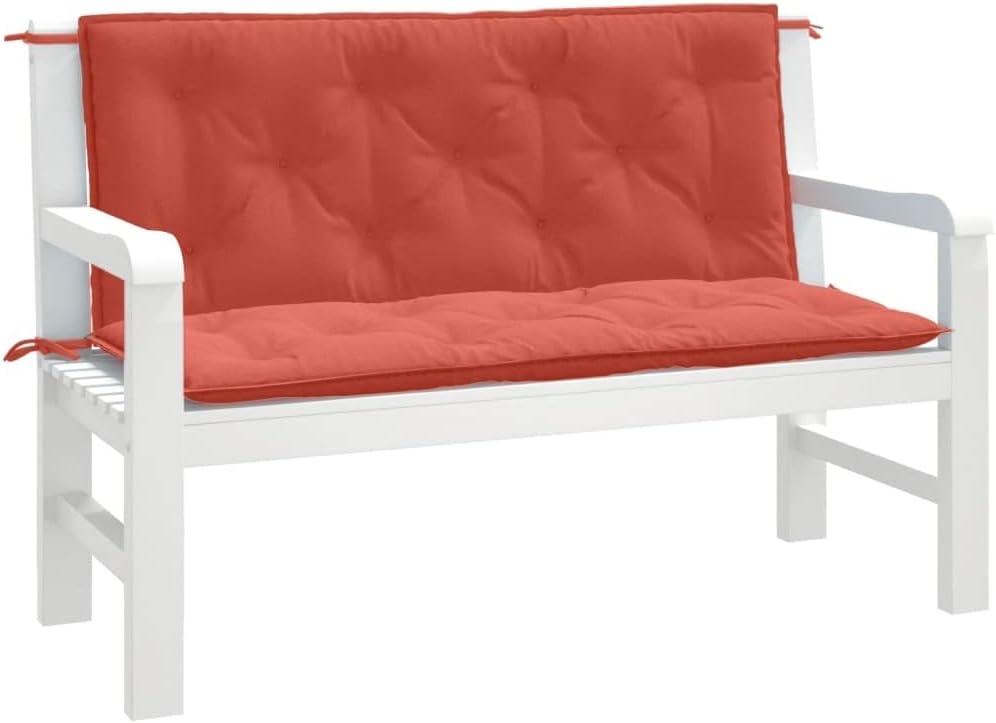 Garden Bench Cushions 2 pcs Melange Red 47.2