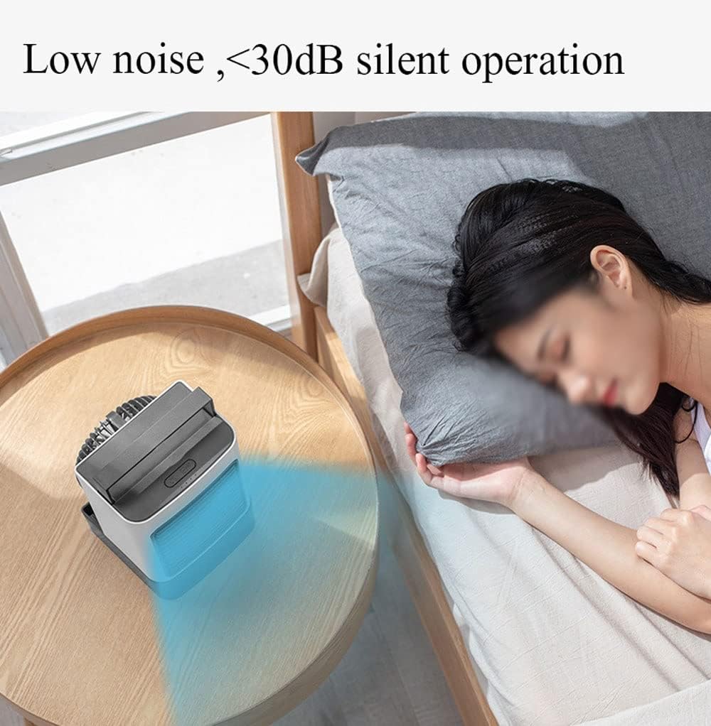 Portable Air Conditioners, Mini Air Conditioner Evaporative Air Cooler, 3 Speeds Rechargeable Fans for Room Office Outdoor Car Camping Tent (Color : Blue)