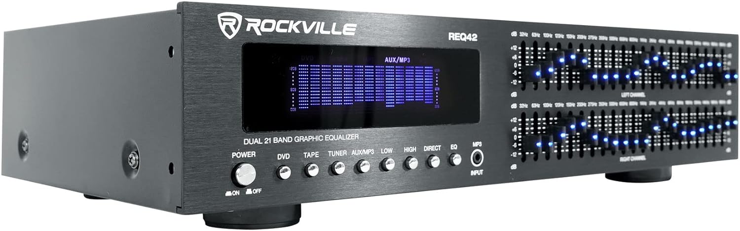 Rockville REQ42-B Dual 21-Band Graphic Equalizer, 19
