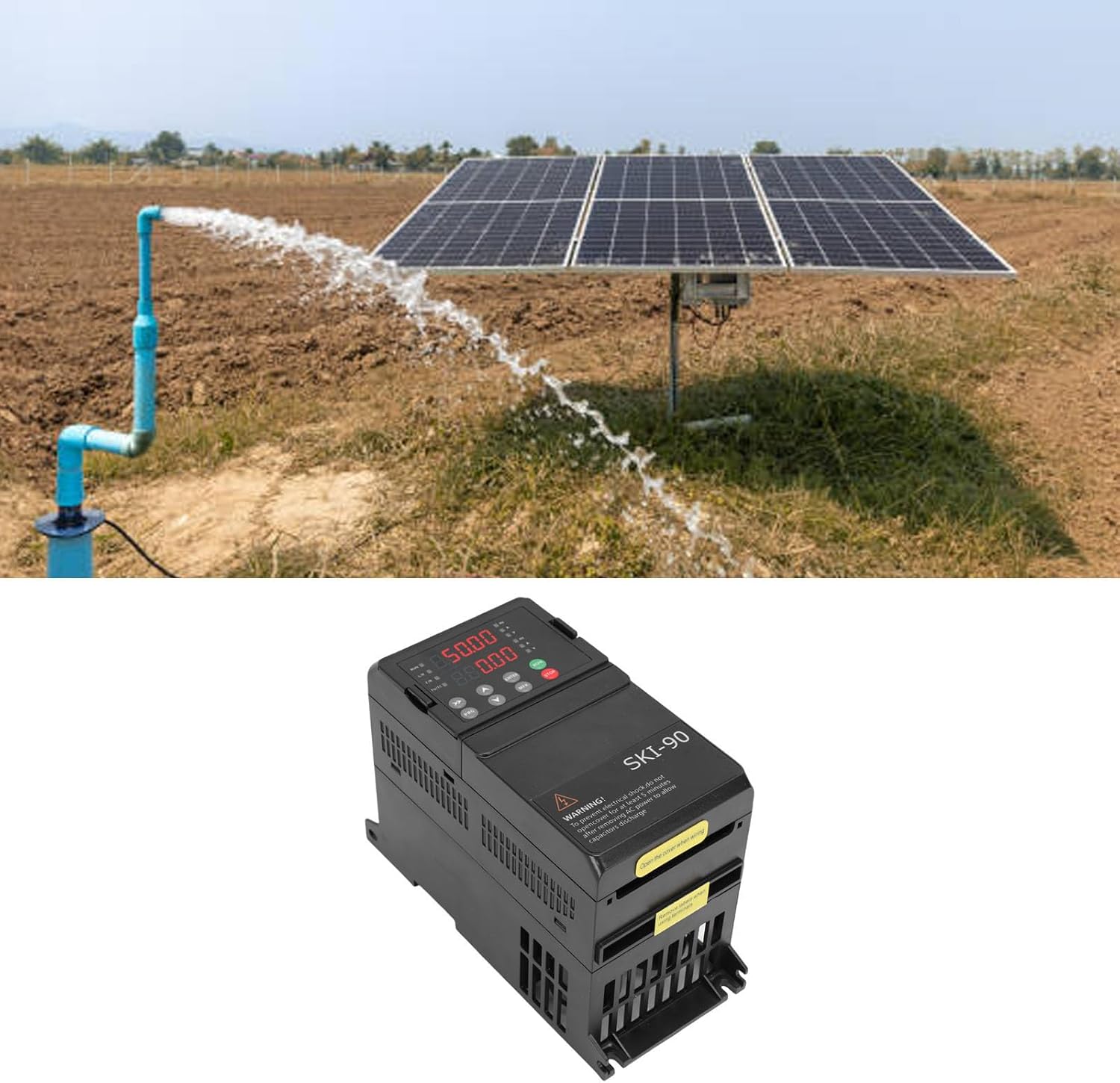 Eujgoov 1.5KW Solar PV Frequency Converter Motor Control DC250-900V 3PH for Water Pumpr Exceptional Thermal Management