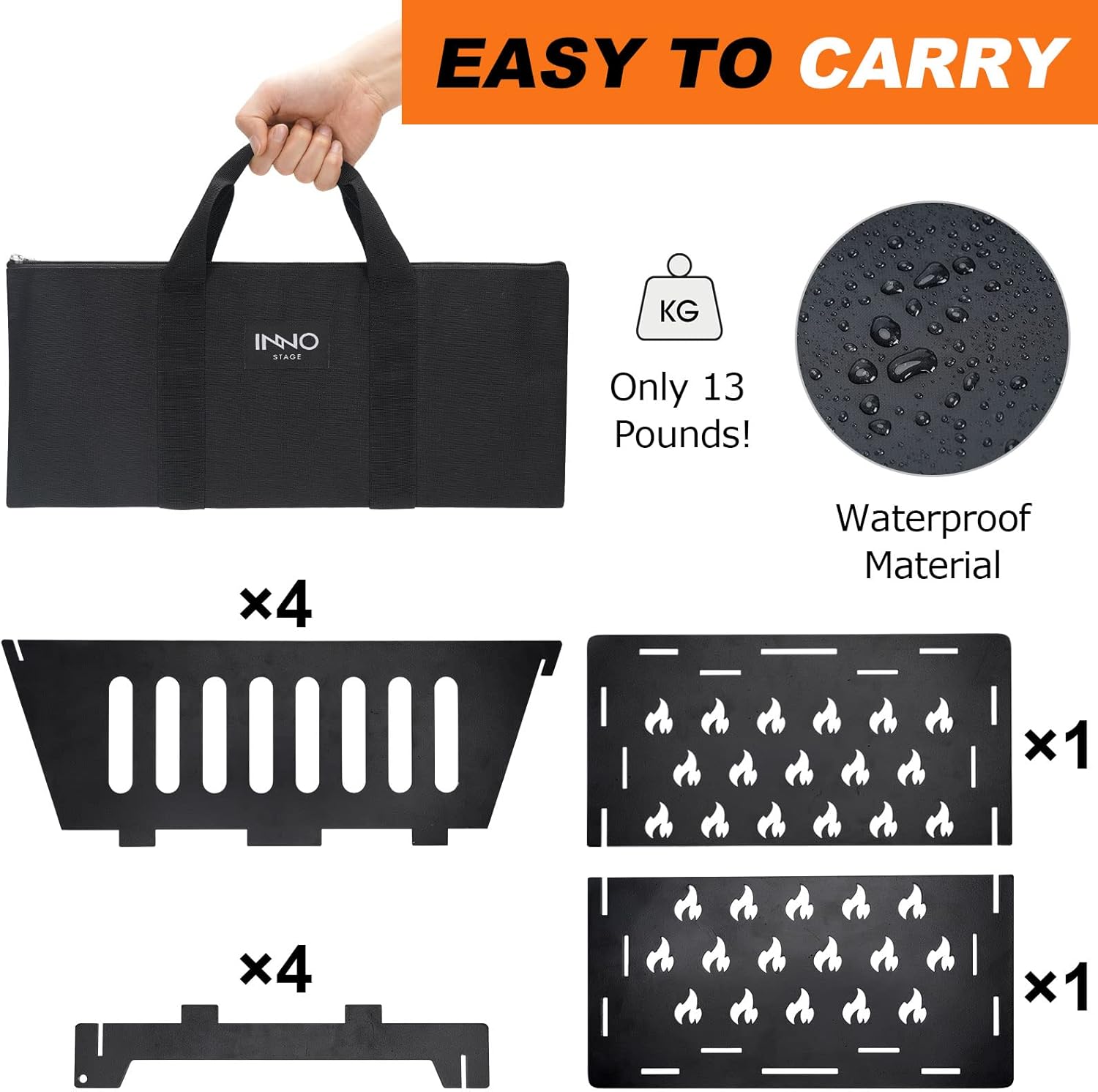 Fire Pits for Outside and Log Carrier