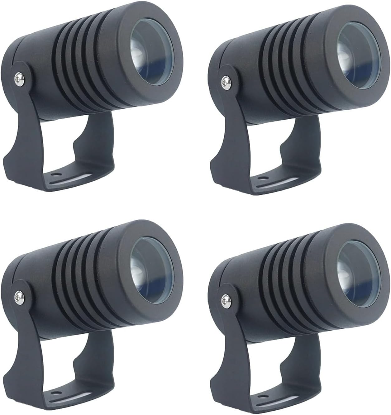 4 Pack Outdoor LED Spotlight Floodlight 180° Rotation Beam Light Low Voltage AC/DC12/24V IP65 Waterproof Spot Lights for Advertising Signs Exterior Wall Hotel Lawn Yard Patio Landscape Lights