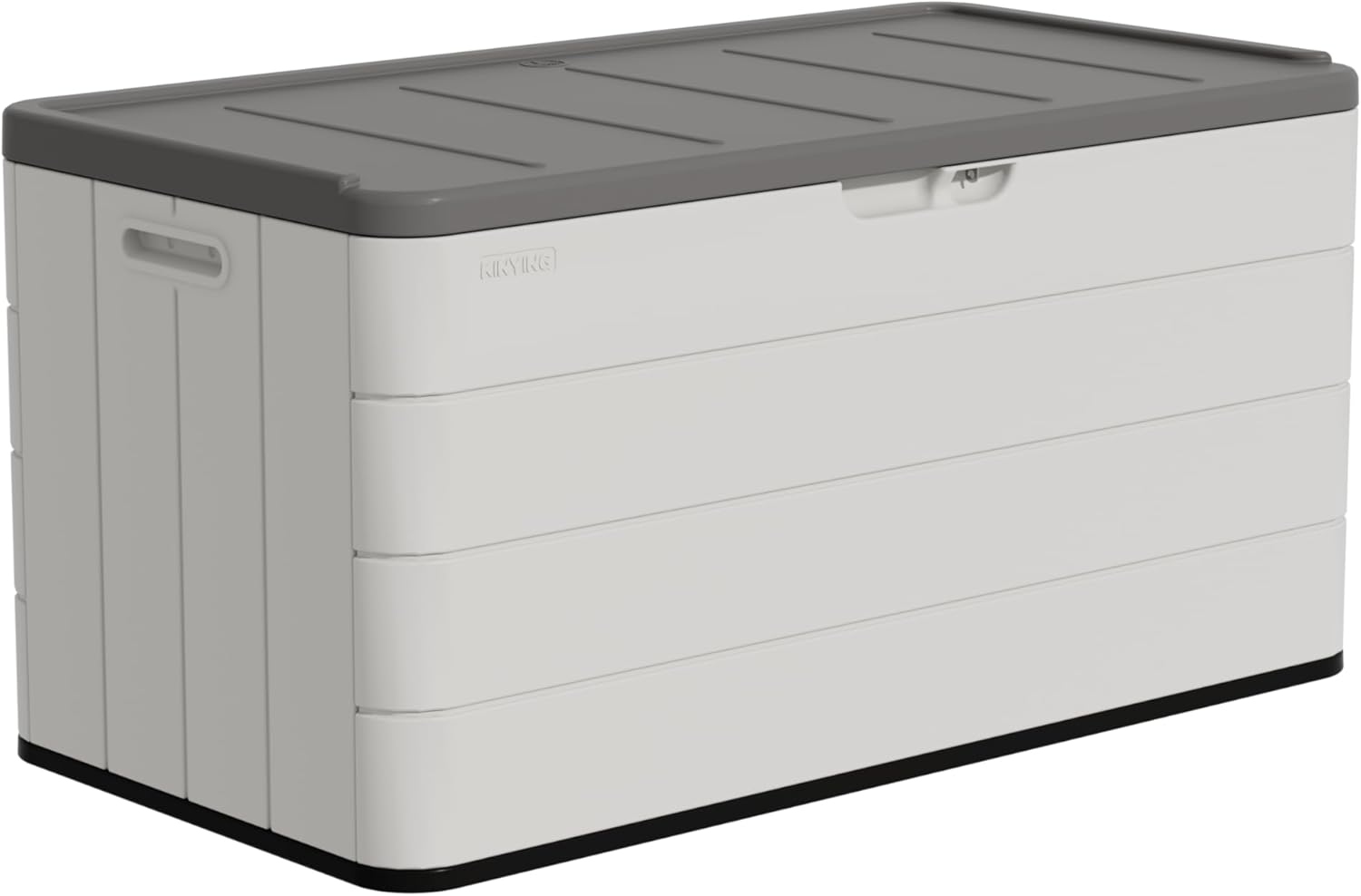 100 Gallon Plus Resin Deck Box, Waterproof Outdoor Storage Box for Patio Furniture, Garden Tools, and Pool Accessories, Lockable UV-Resistant Storage Bin Bench Cabinet for Outside, White