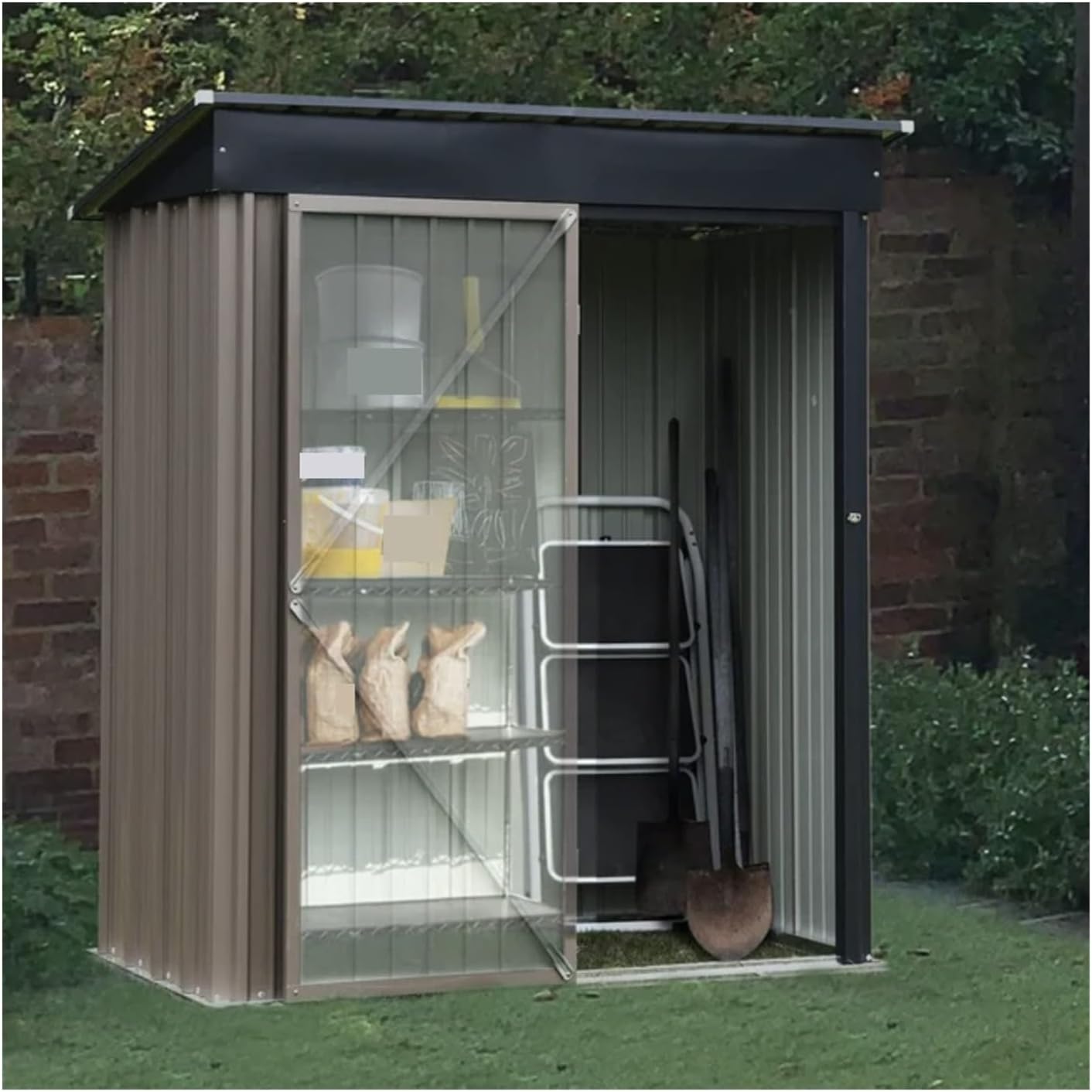 Garden Sheds 5×3ft Metal Storage Shed Tool Shed, Outdoor Collection Room, Storage Shed Outdoor Metal Storage Shed Outdoor Storage Sheds