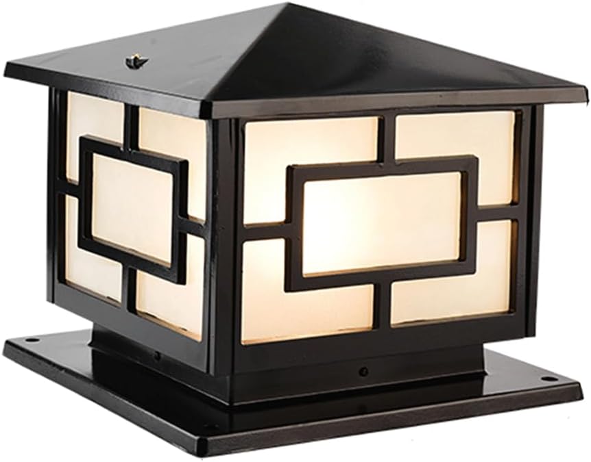 Vintage Outdoor Pillar Light Classical Post Light Fixture Garden Lantern Exterior Column Light Fence Pillar Lamp Fits 4x4, 5x5 Or 6x6 Wooden Posts, Deck Stair Yard Decor Post Lights