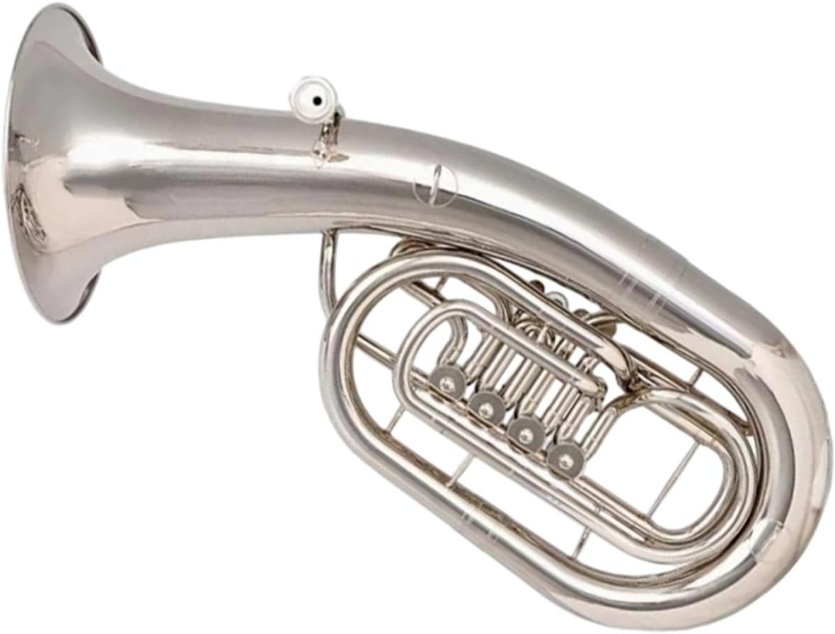 Four Key Euphonium Adult Beginner Instrument Gold Or Silver Euphonium All-brass Instrument(Silver)