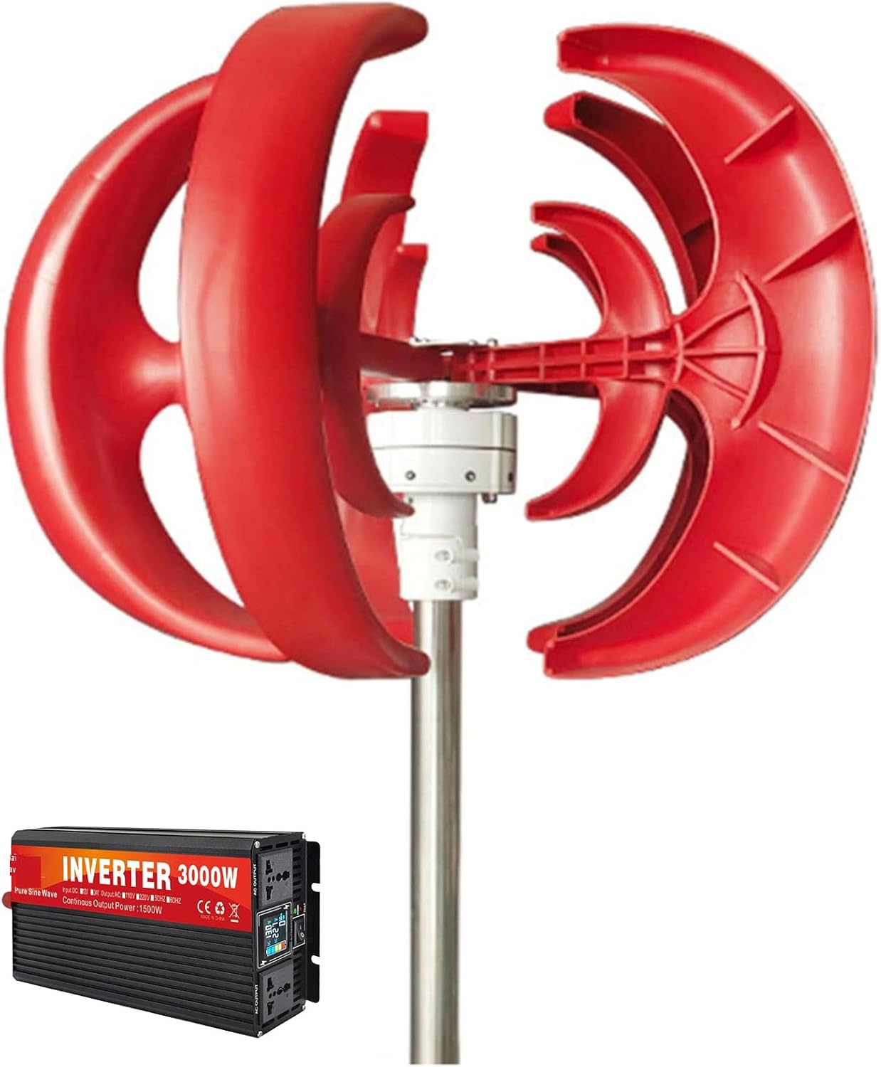 220v,Residential Wind Turbine Horizontal Axis 5 Blades 3000W12V 24V 48V 220V Low Start-Up Wind Speed with Controller and Inverter