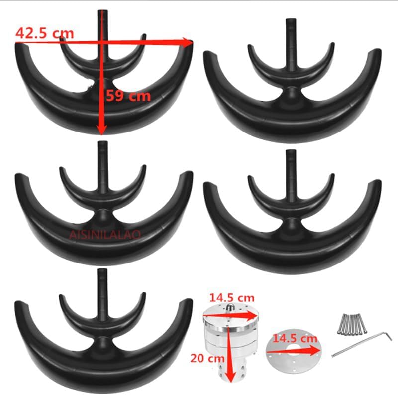 12000W Vertical Household Wind Turbine Generator,12V 24V 48V High Efficiency 5 Blades Portable Wind Turbine for Home Low Noise (Black)