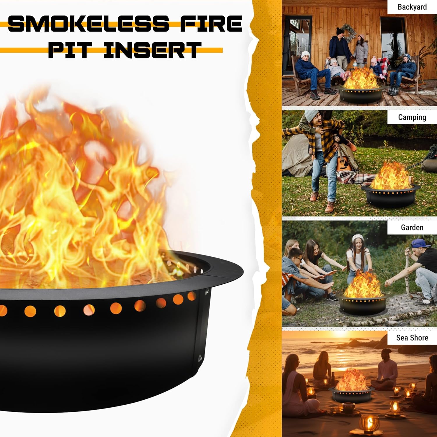 FEBTECH Fire Pit Ring Smokeless - 45