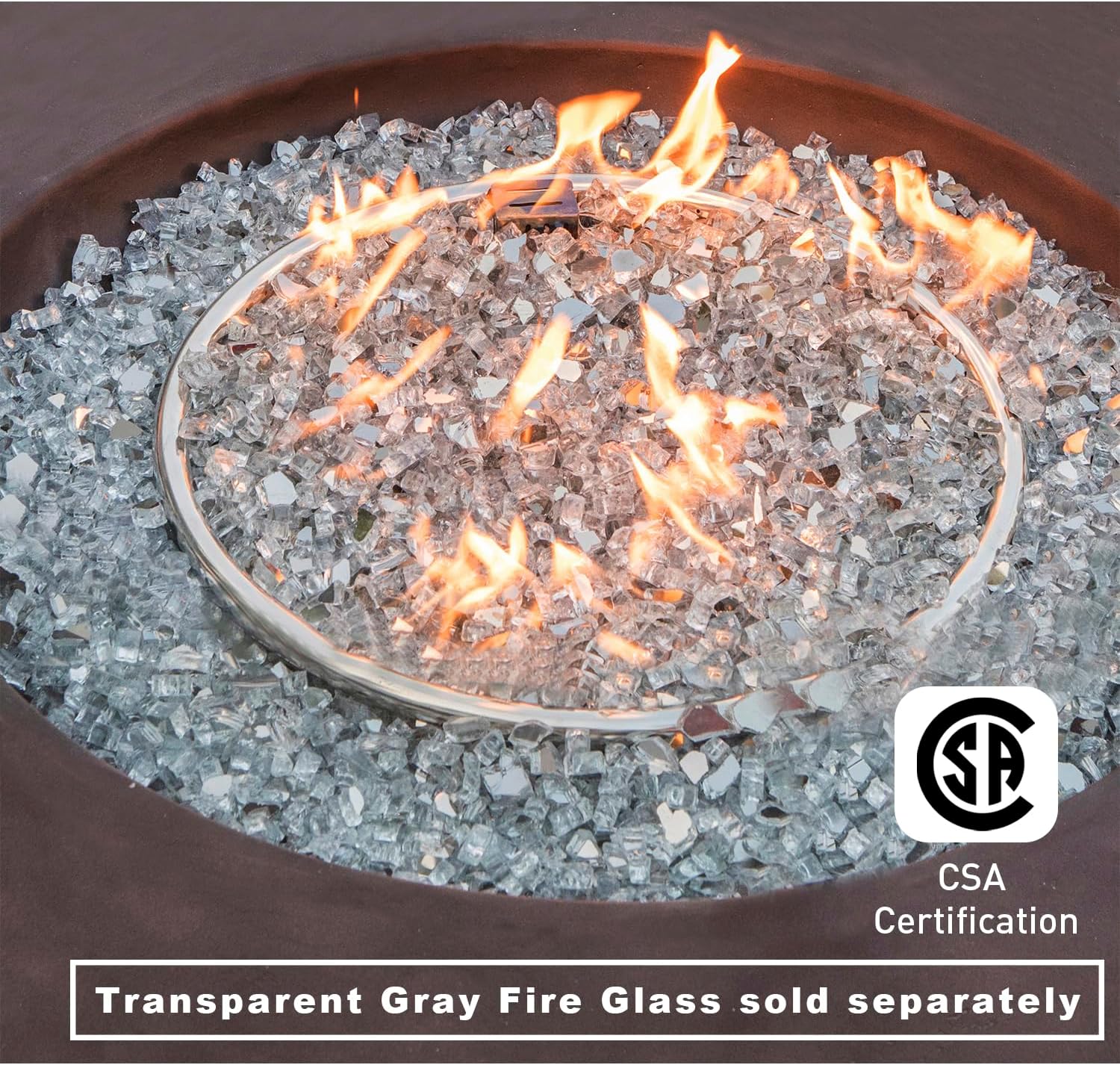 COSIEST Outdoor Propane Fire Pit Coffee Table w Dark Bronze 42 inch Round Base Patio Heater, Certified, 50,000 BTU Stainless Steel Burner, Free Lava Rocks, Waterproof Cover