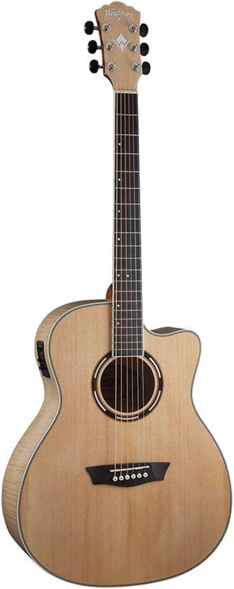 Washburn Apprentice 5 Series AG40CEK Grand Auditorium Cutaway Acoustic Guitar, Rosewood Fretboard, Natural