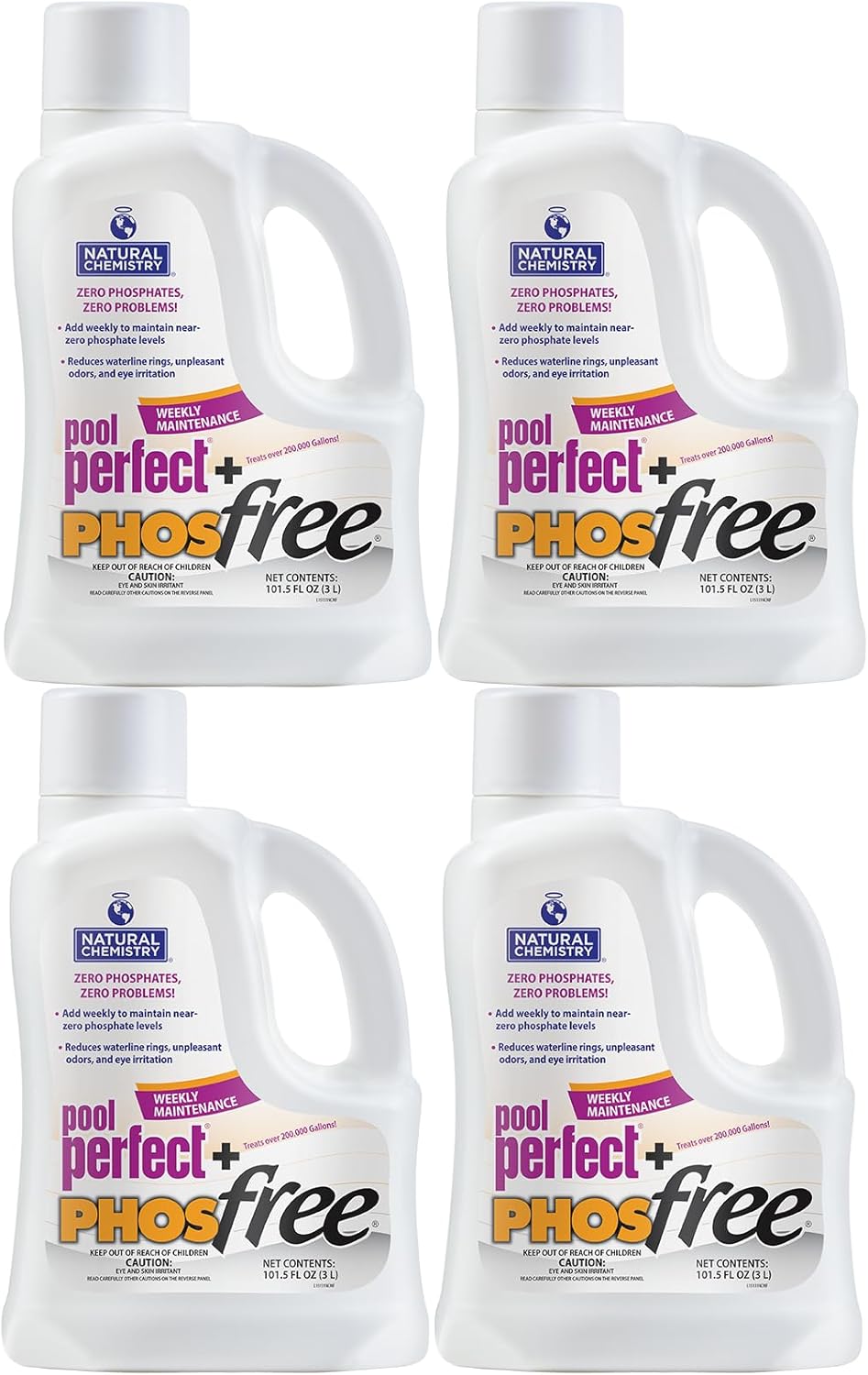 Natural Chemistry Pool Perfect + Phosfree, 3-Liter, 4 Pack