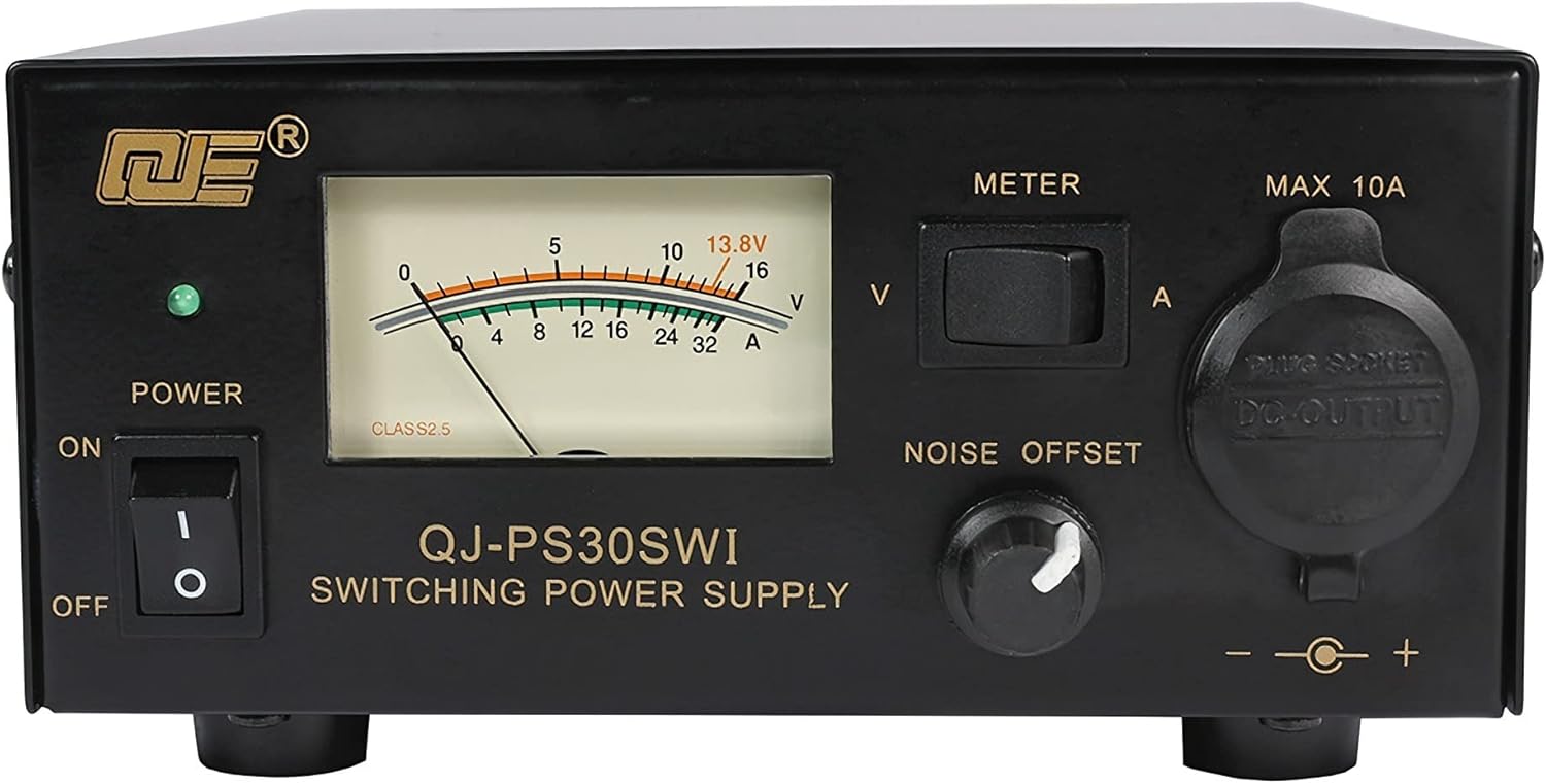 Universal Compact Ham Radio Power Supply 30A DC 13.8V Fixed Output-Noise Offset Home Lab Bench top Converter for Mobile Transceiver, Switching Power Supply with Display for AnyTone & TYT Radio