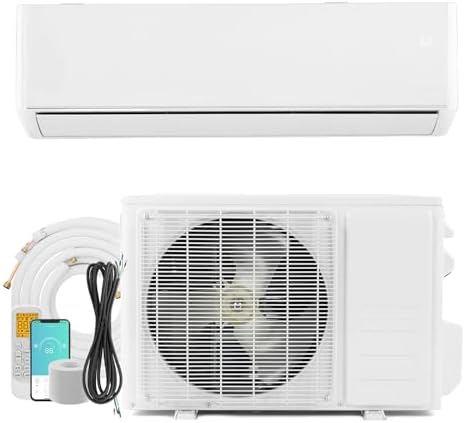 Bonnlo 9,000 BTU Mini Split AC/Heating System with Inventer, 24 SEER 115V Energy Saving Ductless Split-System Air Conditioner with Pre-Charged Condenser, Heat Pump, Remote Control & Installation Kit
