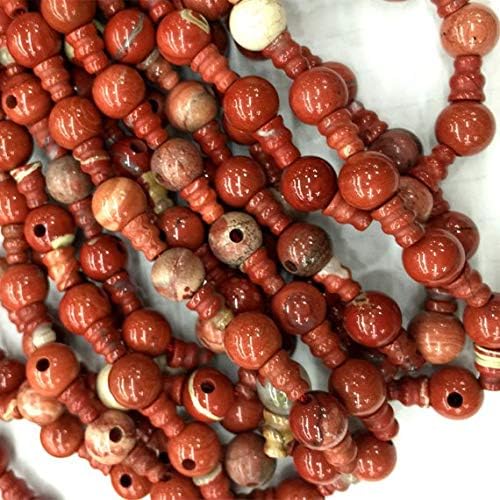 1 strands natural red jasper pagoda tee three links buddha head tibet guru barrel big hole beads size: 10mm+6x8mm (10 sets/lot) 04214