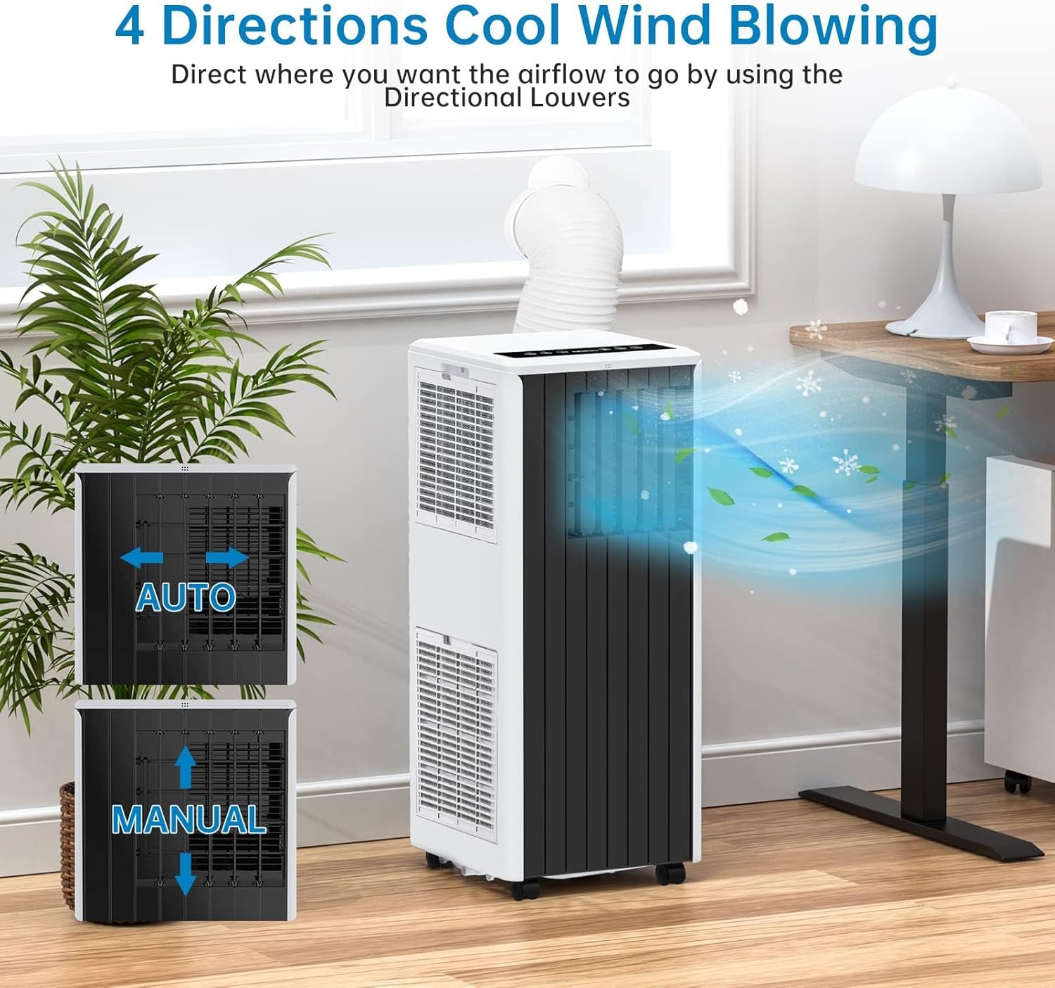 Portable Air Conditioners 8000 BTU, AC Units for Rooms with Casters, Remote Control & Sleep Mode,Fast Cooling 350 Sq.Ft,3-IN-1 Cooling,Dehumidifying,Fan for Rooms/Studios/Offices
