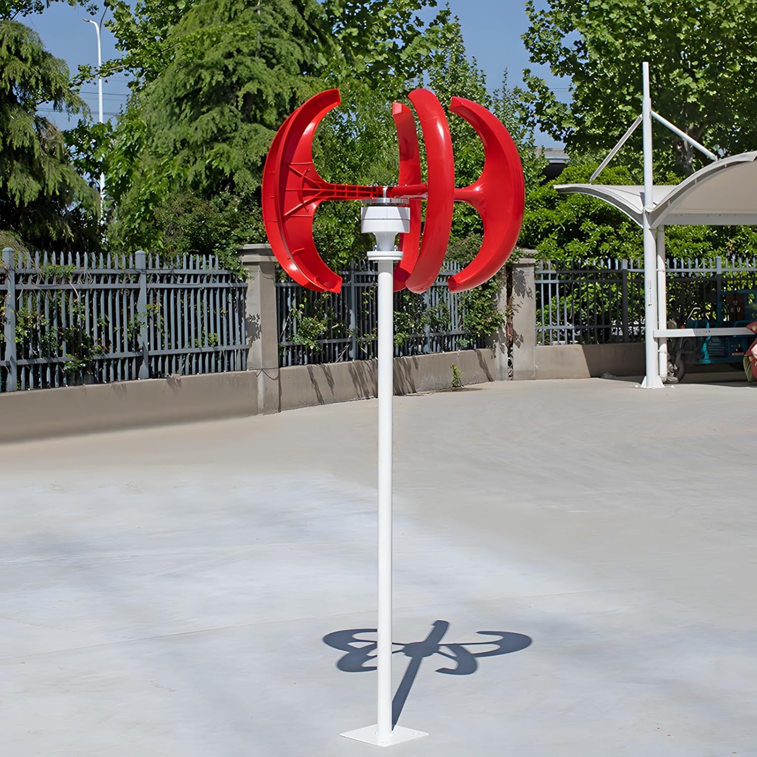 Portable Wind Turbines 1000W 12V/24V Wind Turbines Generator, 5-Blade Auto Adjust Wind Vertical Generator Kit,generador eolico para casa,for Motor Home, Chalet, Boat, Terrace Red