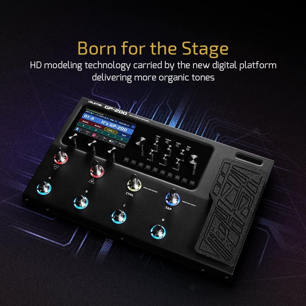 VALETON Multi Effects Processor Pedal with Expression Pedal FX Loop MIDI I/O Amp Modeling IR Cabinets Simulation Stereo OTG USB Audio Interface (Include 10 Pcs Additional Footswitch Toppers)