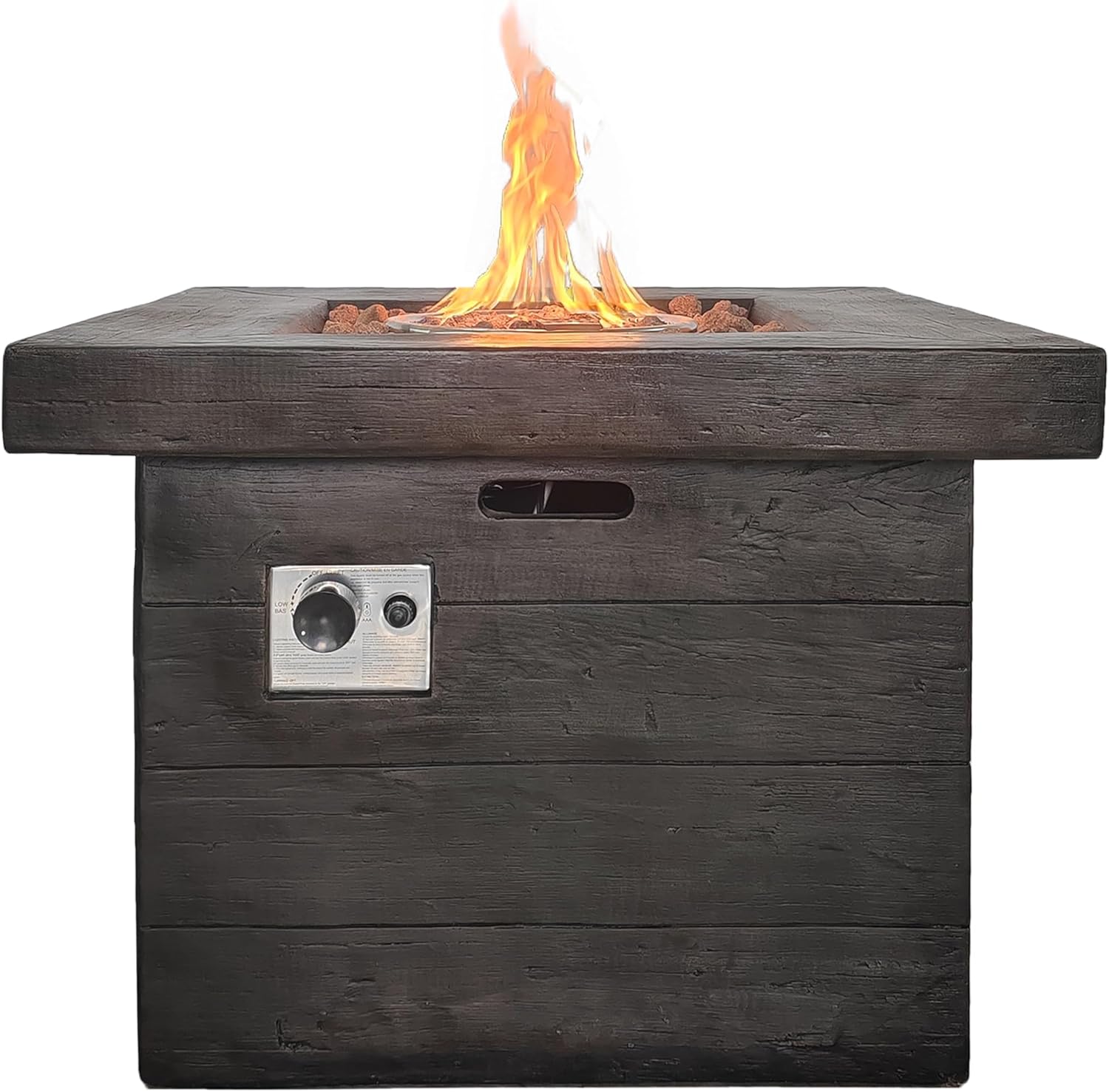 FESTIVITY 32 Inch Propane Fire Pit Table with Lava Rocks, Electric Ignition, 50,000 BTU for Outside Patio Backyard Deck Balcony (Charcoal)