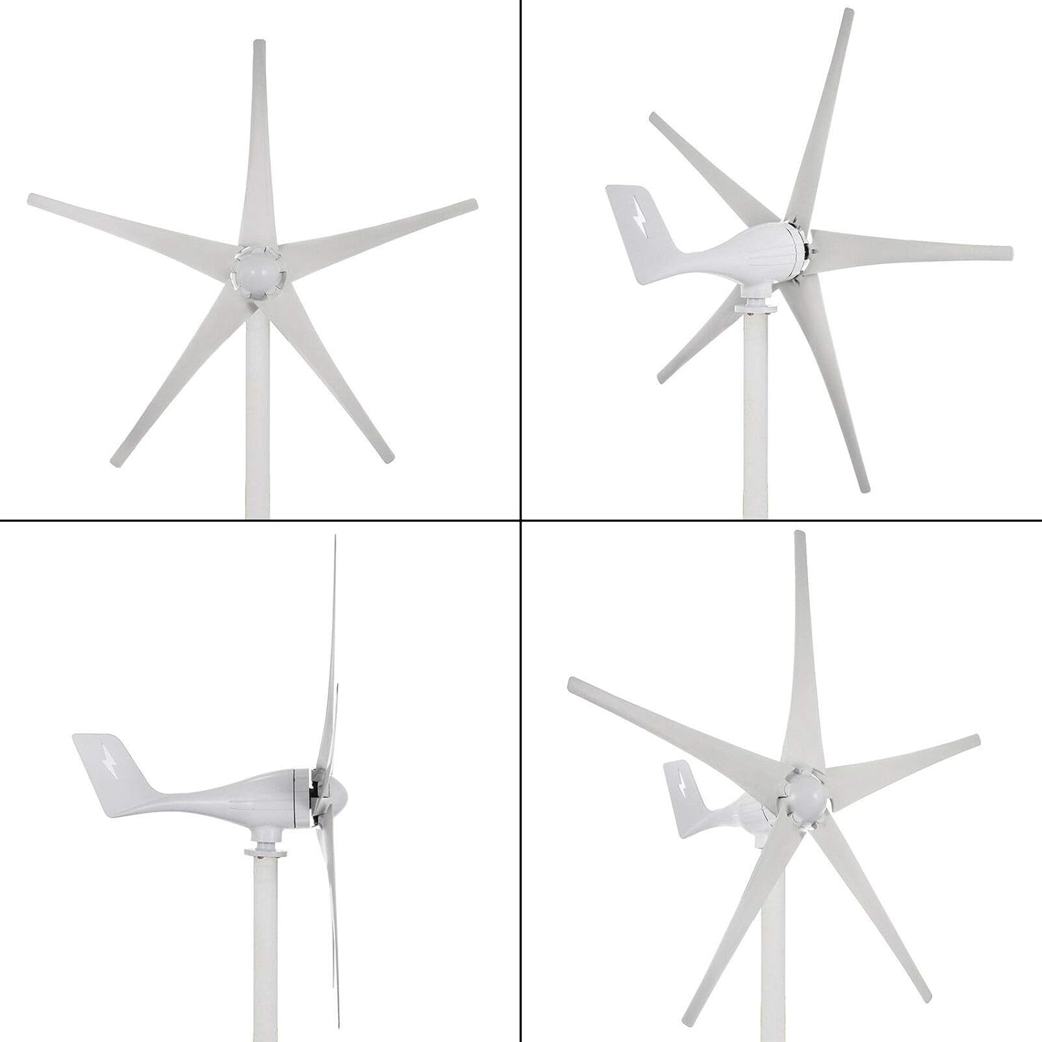 12V/24V 500W Wind Turbine Generator 5 Blades with Charge Controller Low Wind Speed Start for Windmill Home