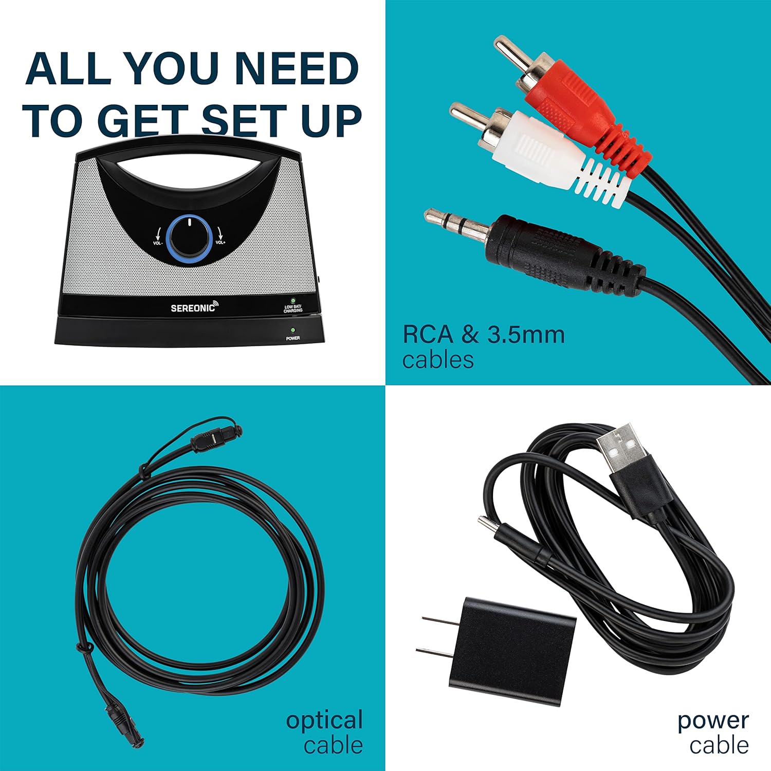 Portable Wireless Speakers for Smart TV - Ideal for TV Watching Without The Blaring Volume - Designed for Hard of Hearing, Elderly, and Seniors - 100ft Range