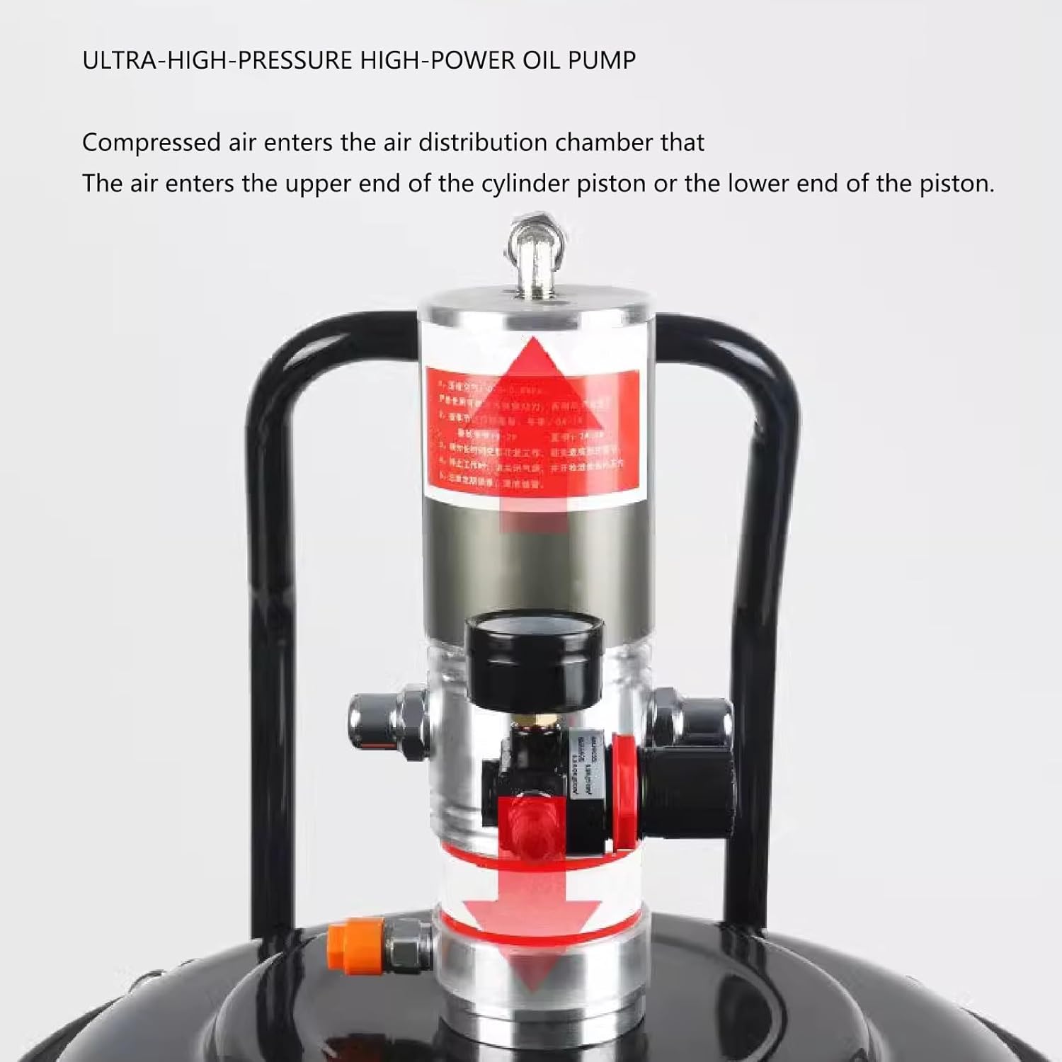 0.85L/min Discharge,Pneumatic Grease Pump with 13ft Explosion-Proof Tubing,Grease Pump for 5 Gallon Drums,Drop-in Grease Pump,Ultra-high-Pressure 50:1 Grease Pump,for Machinery,Machine Tools