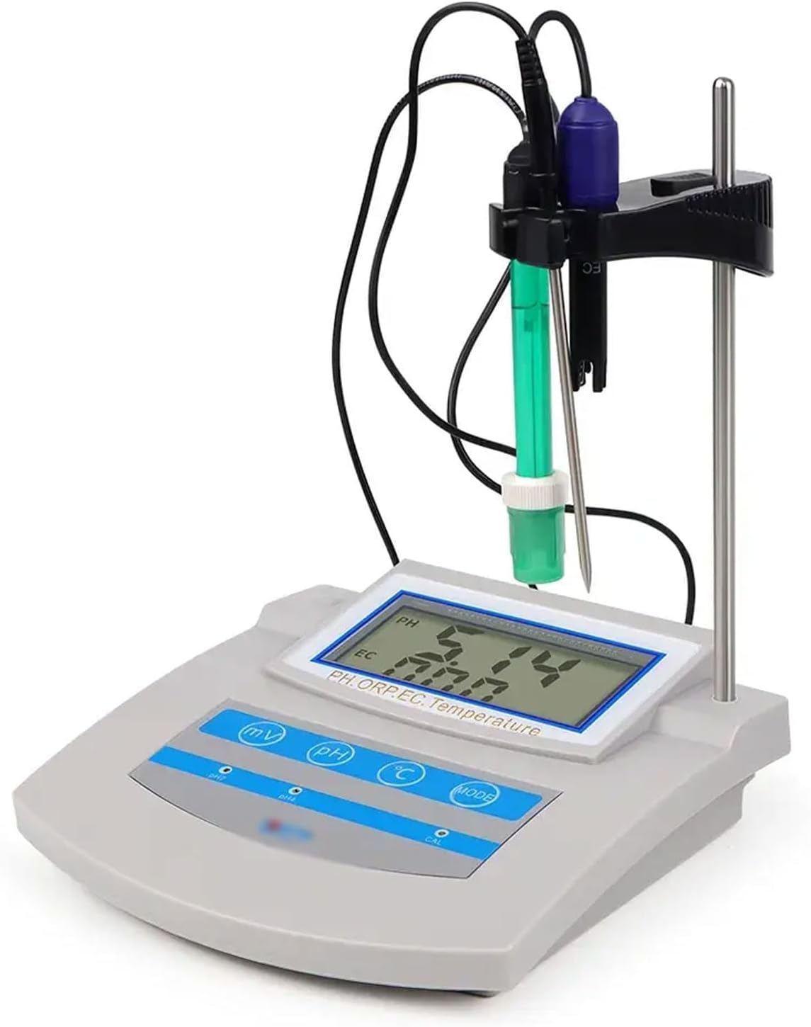 Desktop Digital PH Meter, 6 in 1 Lab PH Meter, Water Quality Detector, with Temperature Compensation, Data Saving Function, for Aquarium, Laboratory, Fishery, Farm