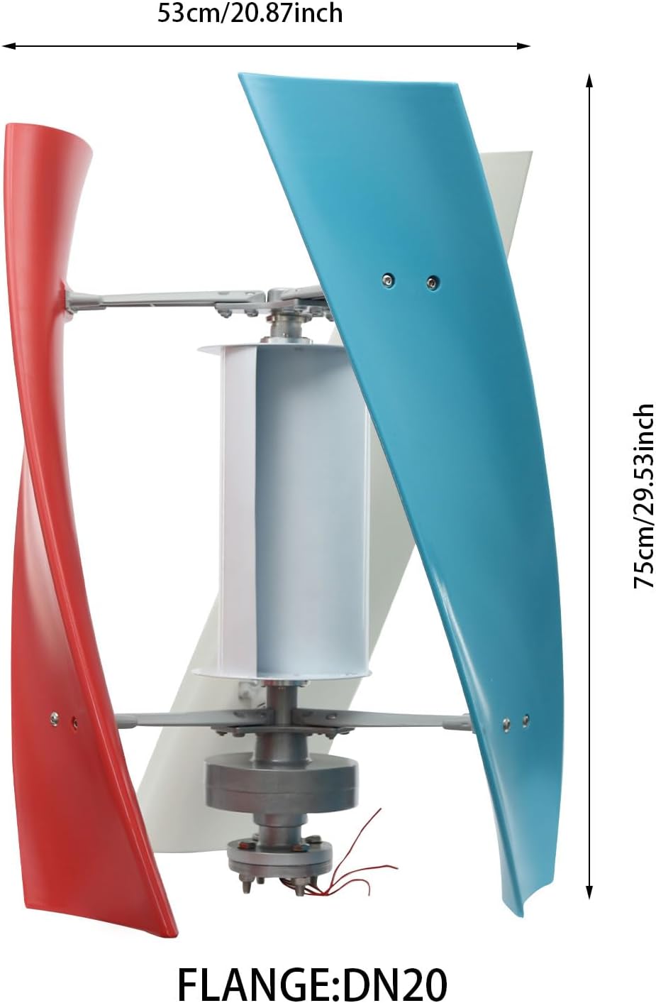 100W Wind Turbine Generator, 12V 24V Wind Vertical Axis Generator with Controller, 3 BladesWind Turbine Generators Kit for Boats, Terraces, Cabins (12V 100W)