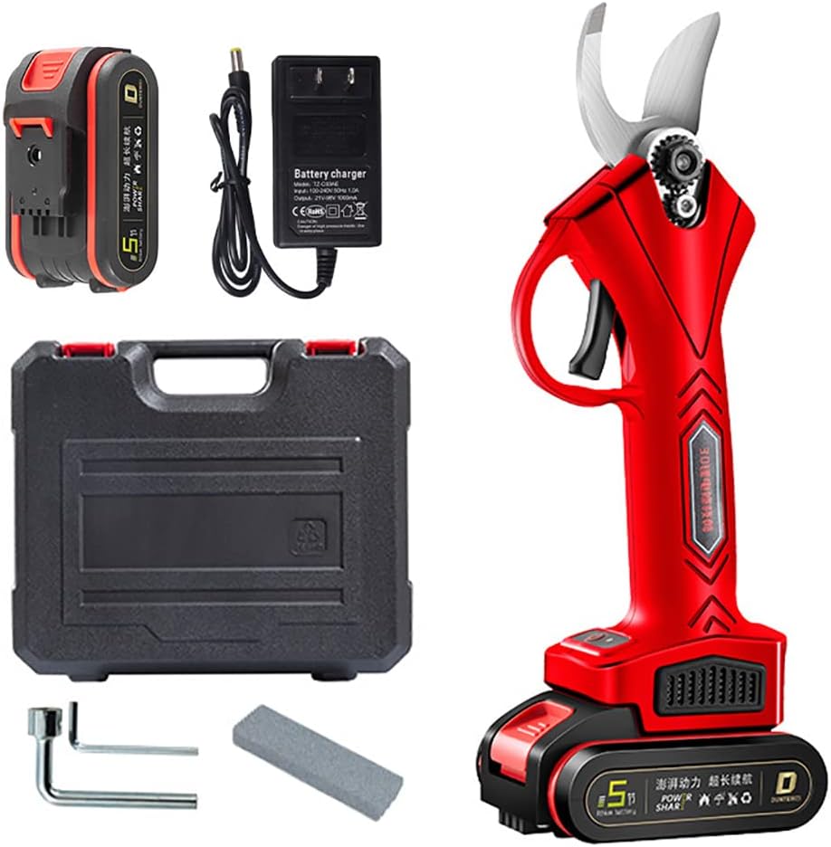 48V Electric Pruner Cordless, Power Pruning Shears by Large-Capacity Lithium-ion Battery, Branch Cutter Scissors Tree Trimming Equipment for Garden Lawn,Ordinary,Single Battery