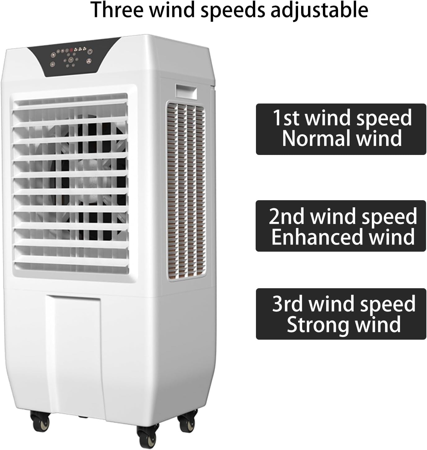 Portable Swamp Coolers, Evaporative Air Cooler with 3-Speed and Ice Crystals, Portable Air Conditioner for Patio Garage Commercial Use