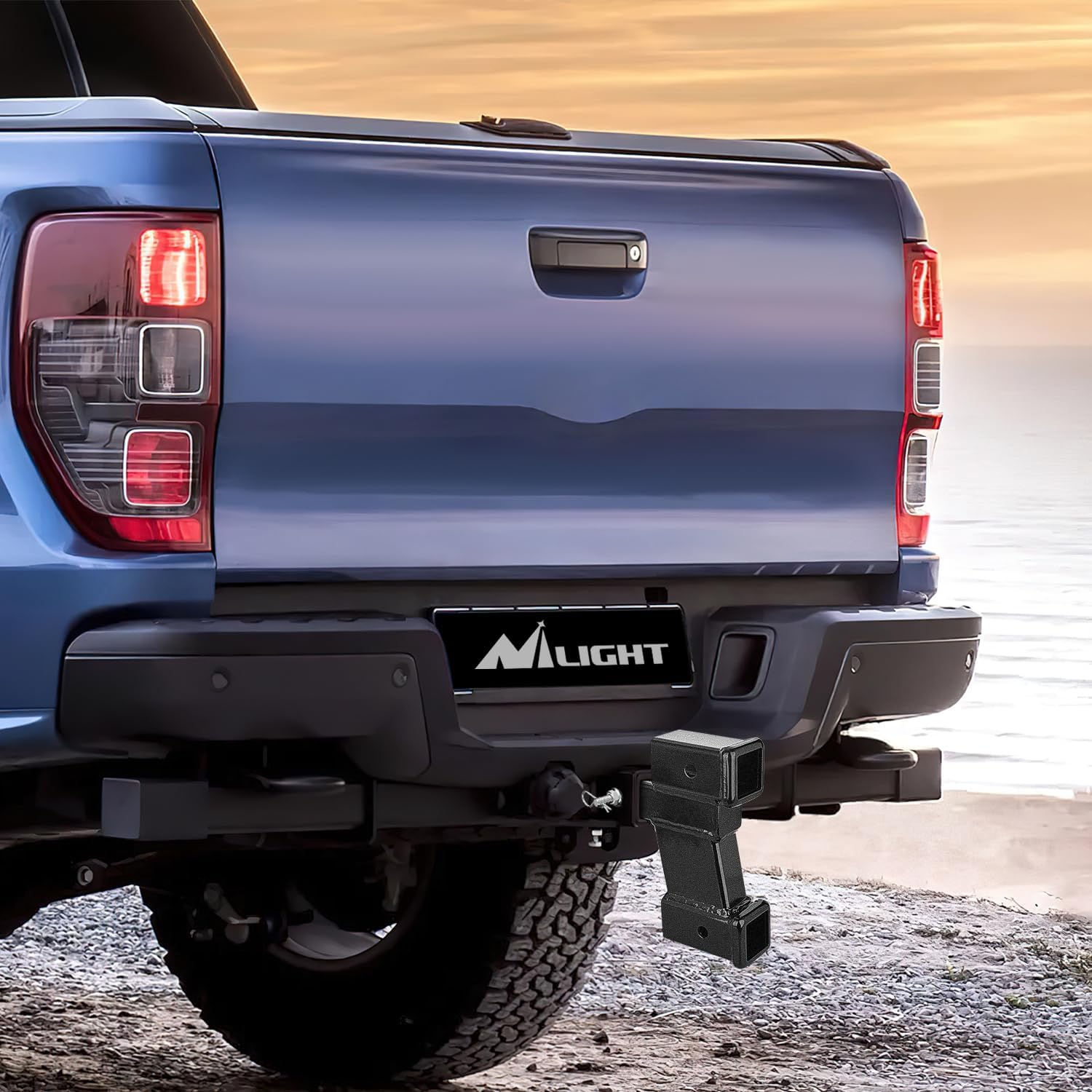 Nilight Trailer Dual Hitch Extender for 2 Inch Receiver with 2