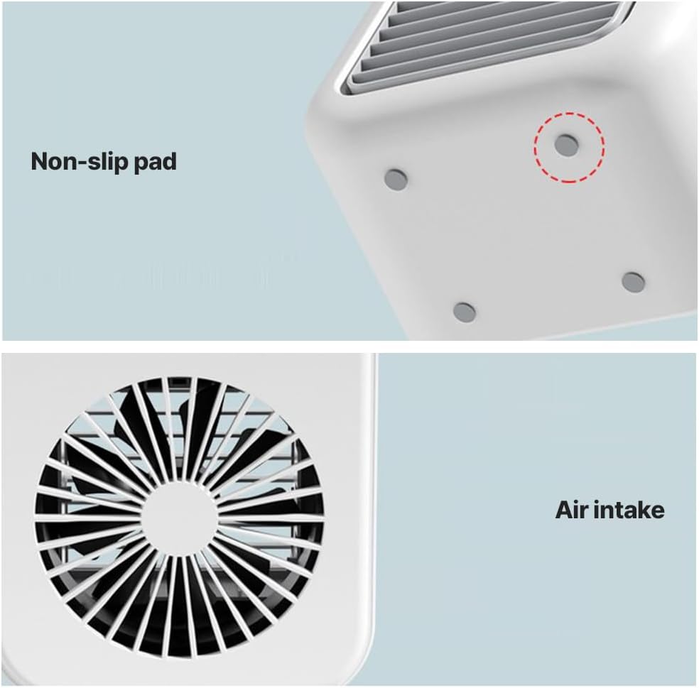 Mini air conditioner low noise large air volume Portable air conditioner powerful cooling easy to use usb charging white 2.5(W) x4.5(D) x8.5(H) inches, 24 SL7