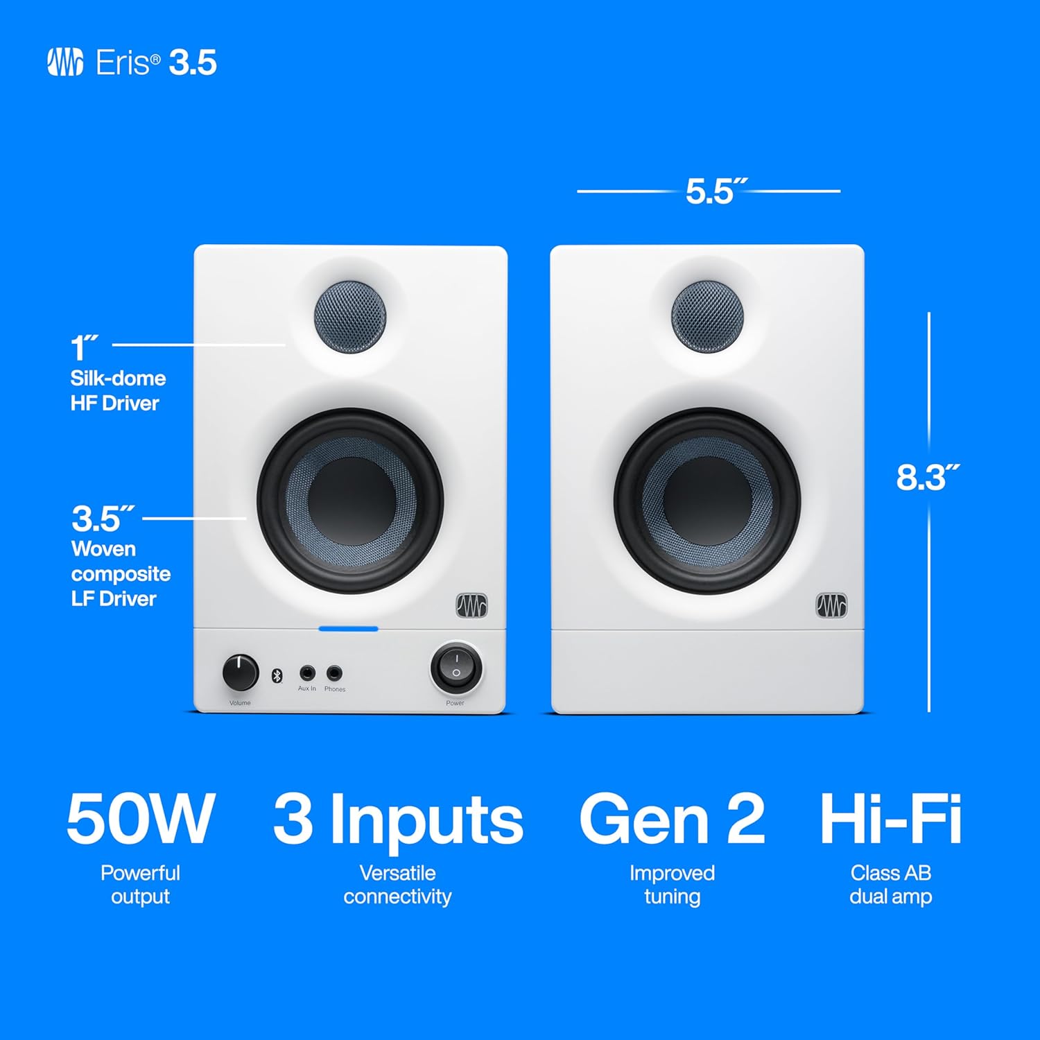 PreSonus Eris 3.5BT Studio Monitors, Pair — 3.5