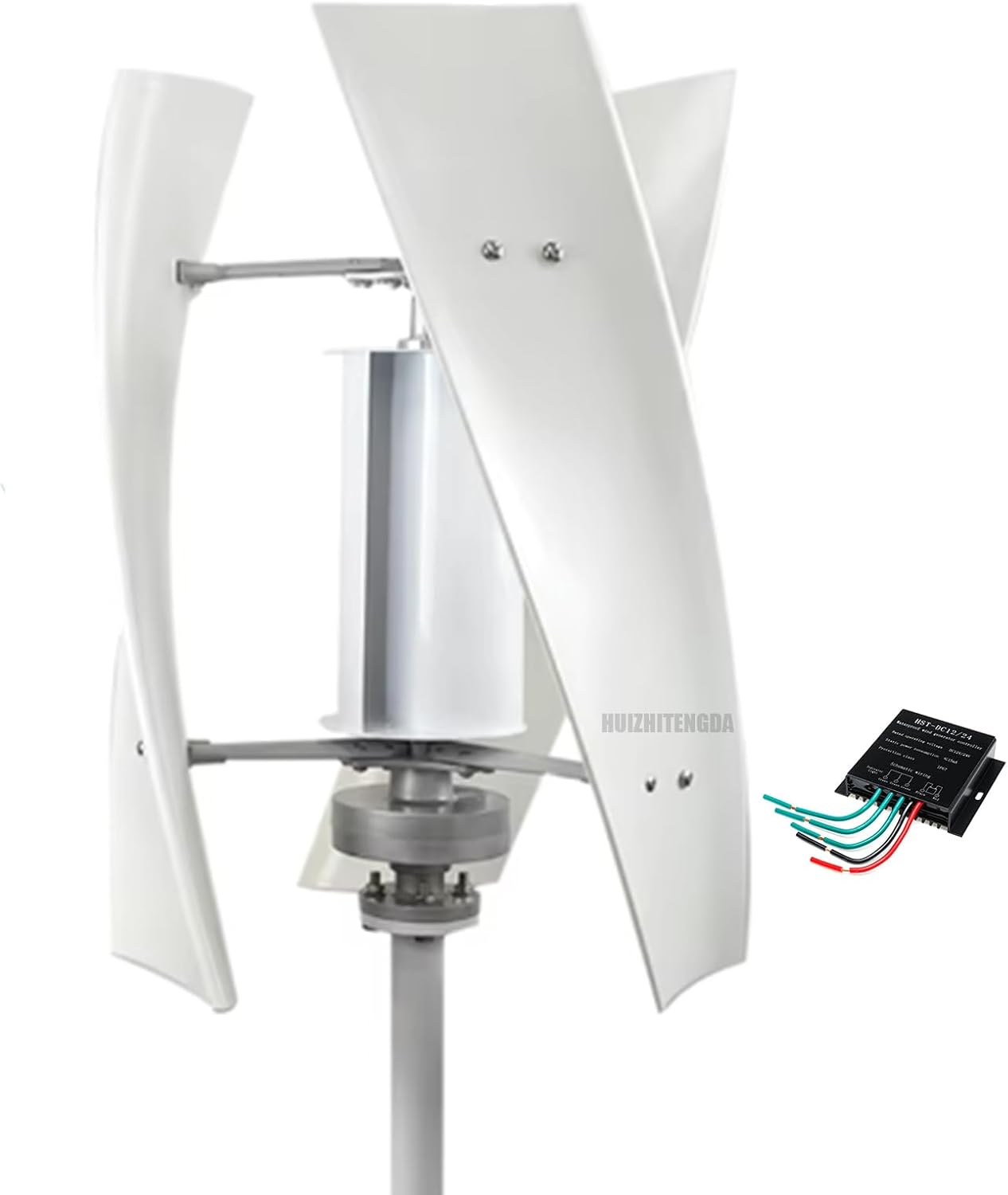 Wind Turbine Generator, 3000W 12V 24V 48V 220V Portable Vertical Helix Wind Power Turbine Kit with Charge Controller Suitable for Outdoor Courtyard Use,220v