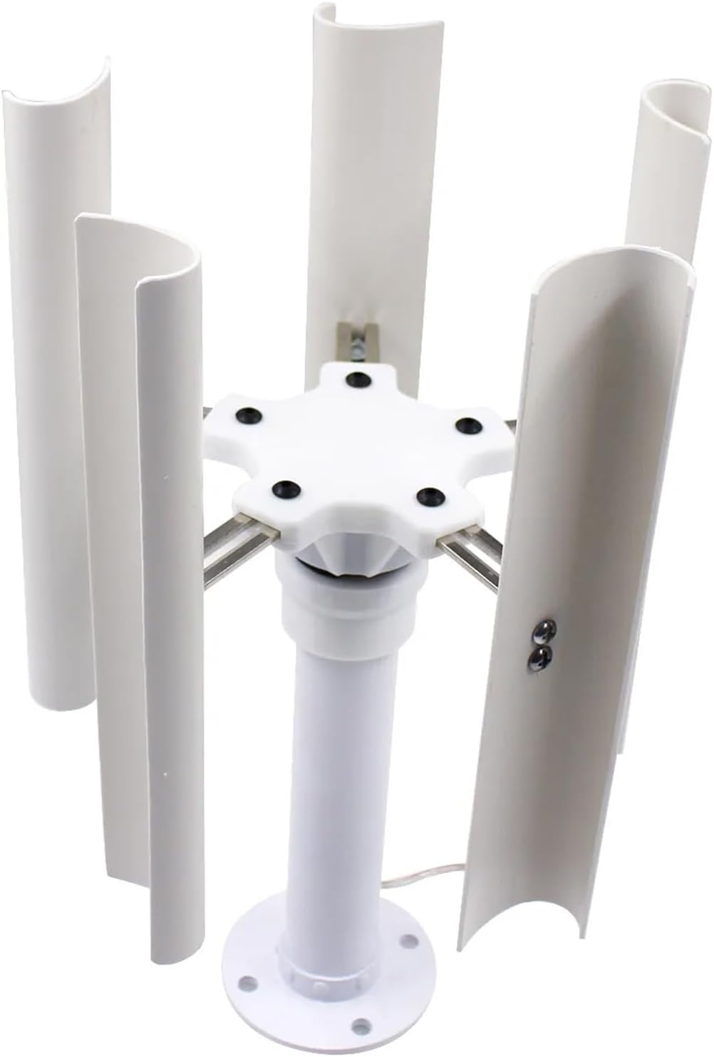 DIY 20W Vertical Axis 5 Blades Wind Turbine Generator 12V Three-Phase Permanent Magnet Generator Wind Turbine Model Suitable for Interior Decoration, Model Making.