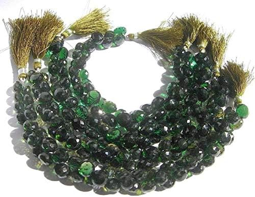 13 inch natural beads strand of 9.5-10.5mm faceted onion green quartz gemstone briolletes beads for DIY jewelry - necklace, bracelet, earring, ring.