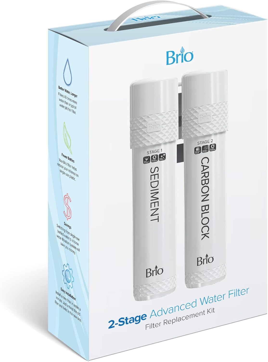 Brio 2 Stage Water Cooler Filter Replacement Kit - for Models with 