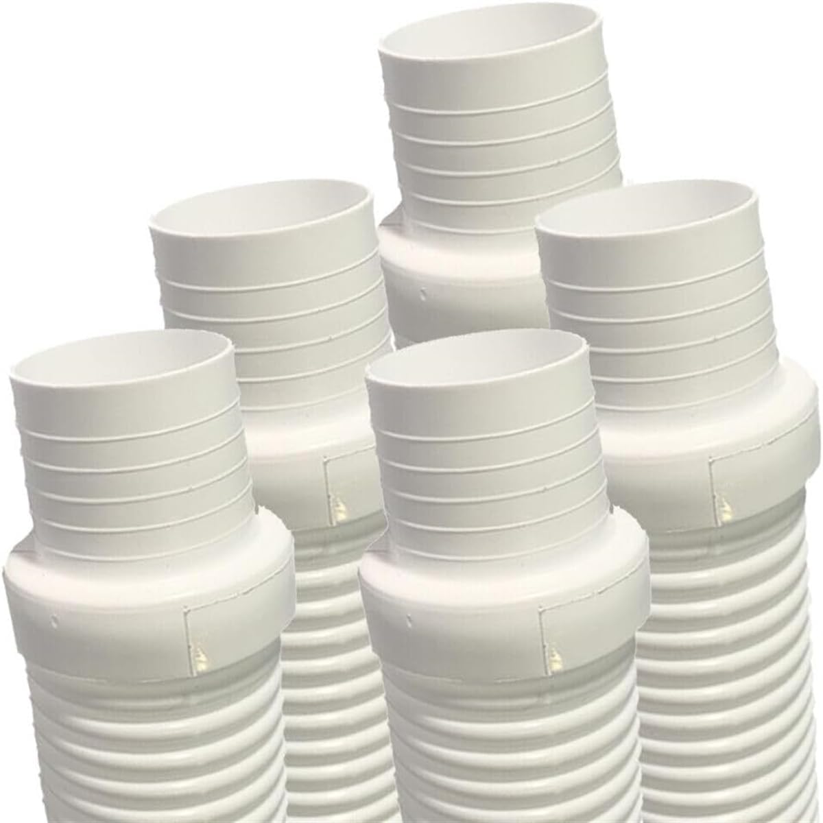 Replacement for Puri Tech Pool Cleaner Vac Hose Kreepy Krauly Barracuda 1.5 in x 4 ft White 5 pk