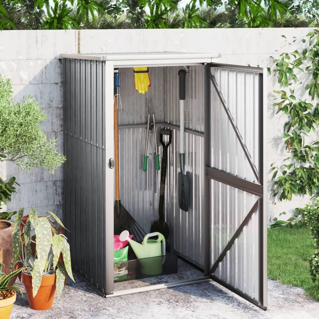 Galvanized Steel Outdoor Storage Shed Gray 34.6