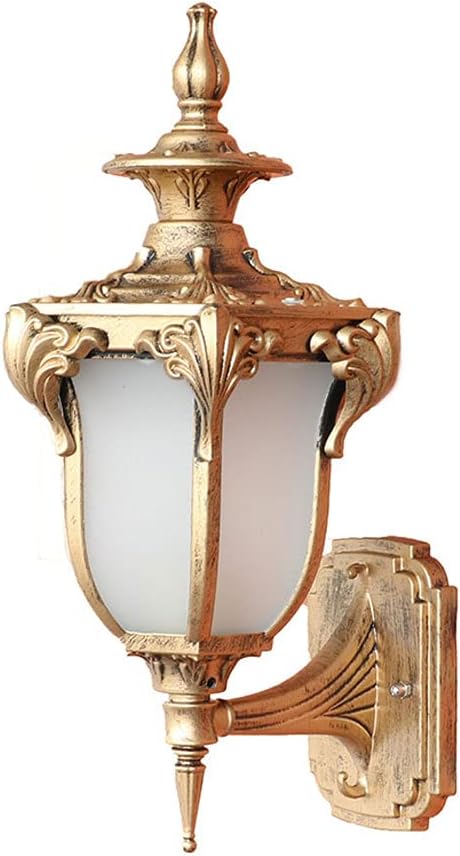Wall Sconces , Retro Industrial Outdoor Landscape Wall Lantern Frosted Glass lampshade Wall Mount Light Pointed Wall-Mounted Exterior Wall Decorative Lighting Wall Lamp for Front Door of Villa Garden