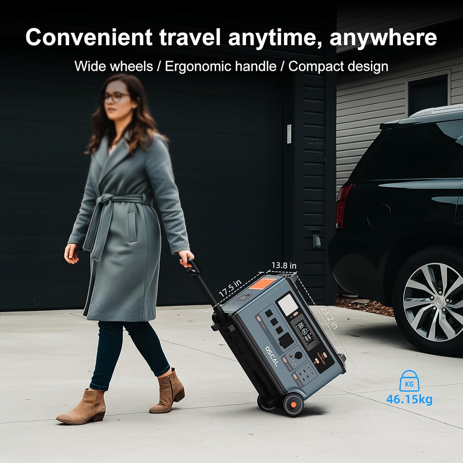 OSCAL 6000W Solar Generator With 500W Solar Panel,120V/240V Split Phase Voltage Portable Power Station PowerMax 6000, 6000w AC Output (9000W Surge),2400W MPPT Solar for Emergency 08