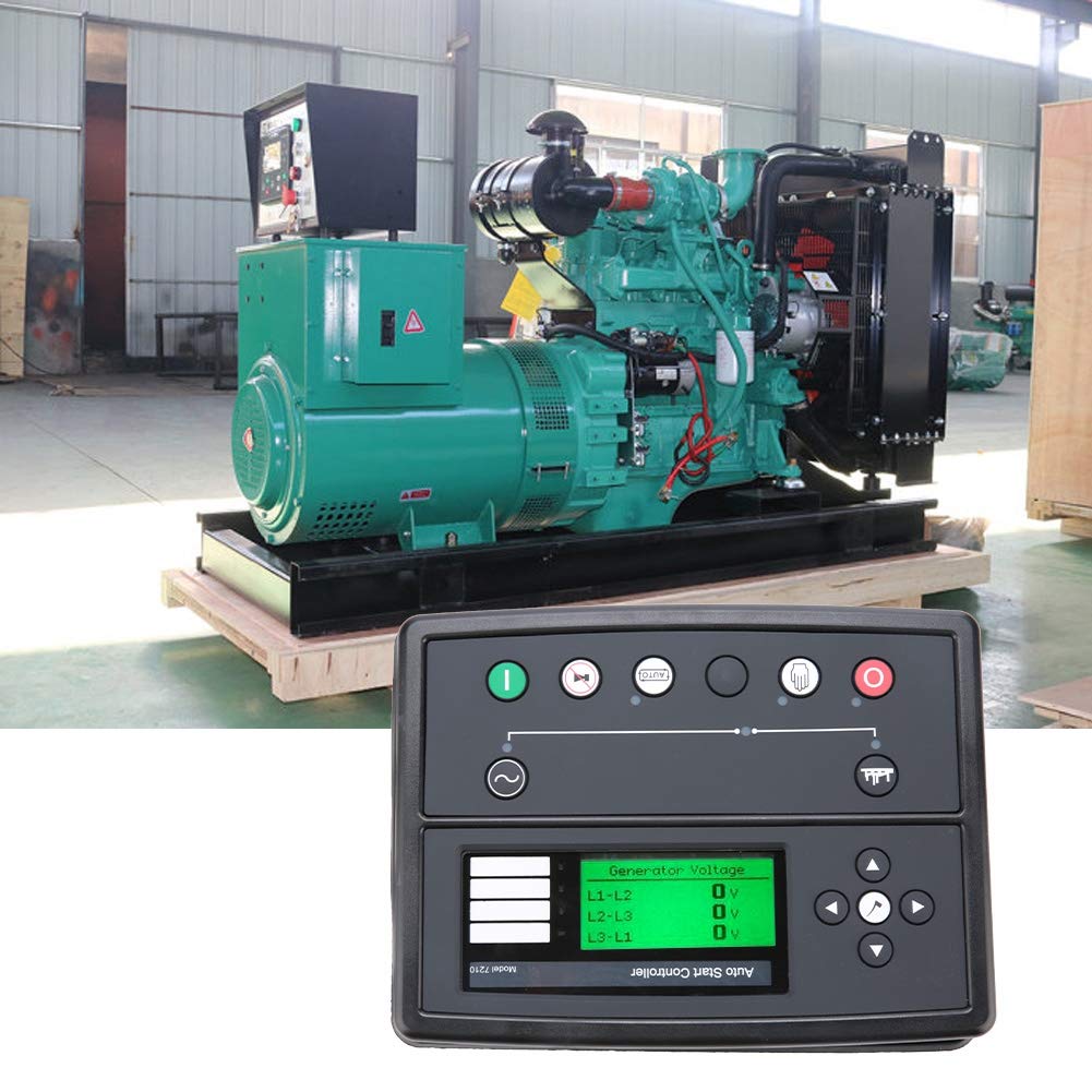 Vikye Generator Controller, DSE7210 Plastic, 3 Phase Generator Sensing, Power Monitoring, Dual Mutual Standby with Load Balancing Timer, Gasoline, Black