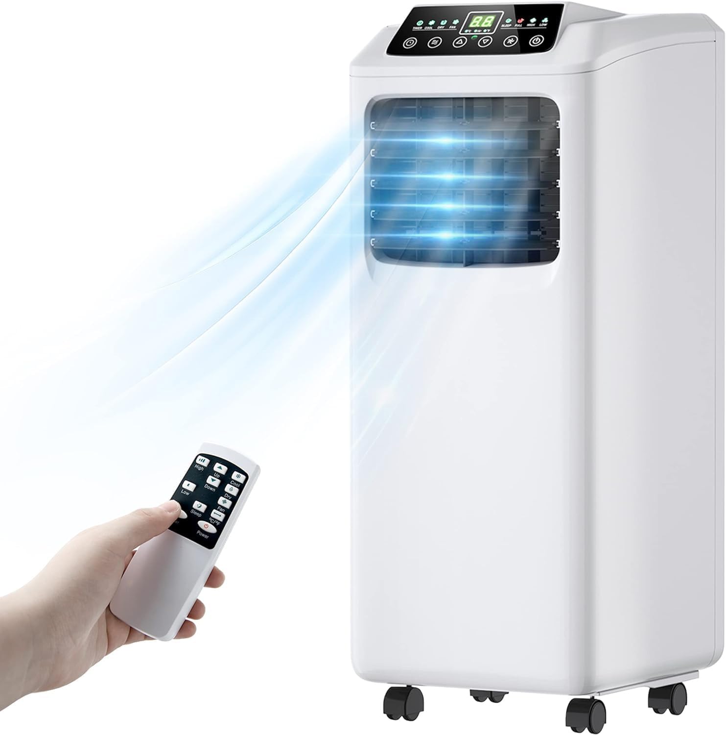 ARLIME Portable Air Conditioners 8000BTU, 3-in-1 Air Cooler with Dehumidifier & Fan Modes, Remote Control, Standing AC Unit for Rooms Up to 230 sq.ft, White