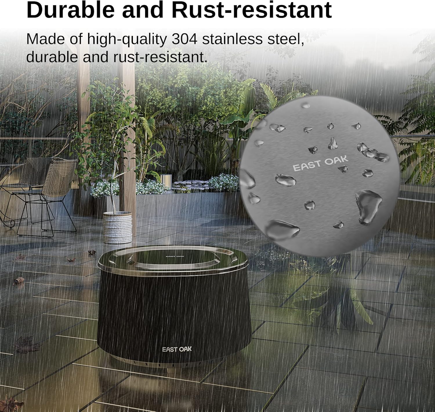 East Oak Fire Pit Lid for 29'' Camber Smokeless Fire Pit Only, 304 Stainless Steel Fire Pit Accessories for Outdoor Fire pits, Waterproof, Anti-Rust, and All-Weather Resistant, 27