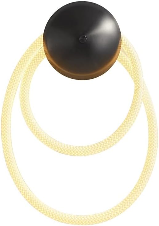 Modern Simple Black Silicone Strip LED Wall Sconces For Living Room Study Bedroom Wall Lamp 3000K Color Temperature Creative Ring Decoration Wall Lights 11.8in Backdrop Bedside Lighting Fixture